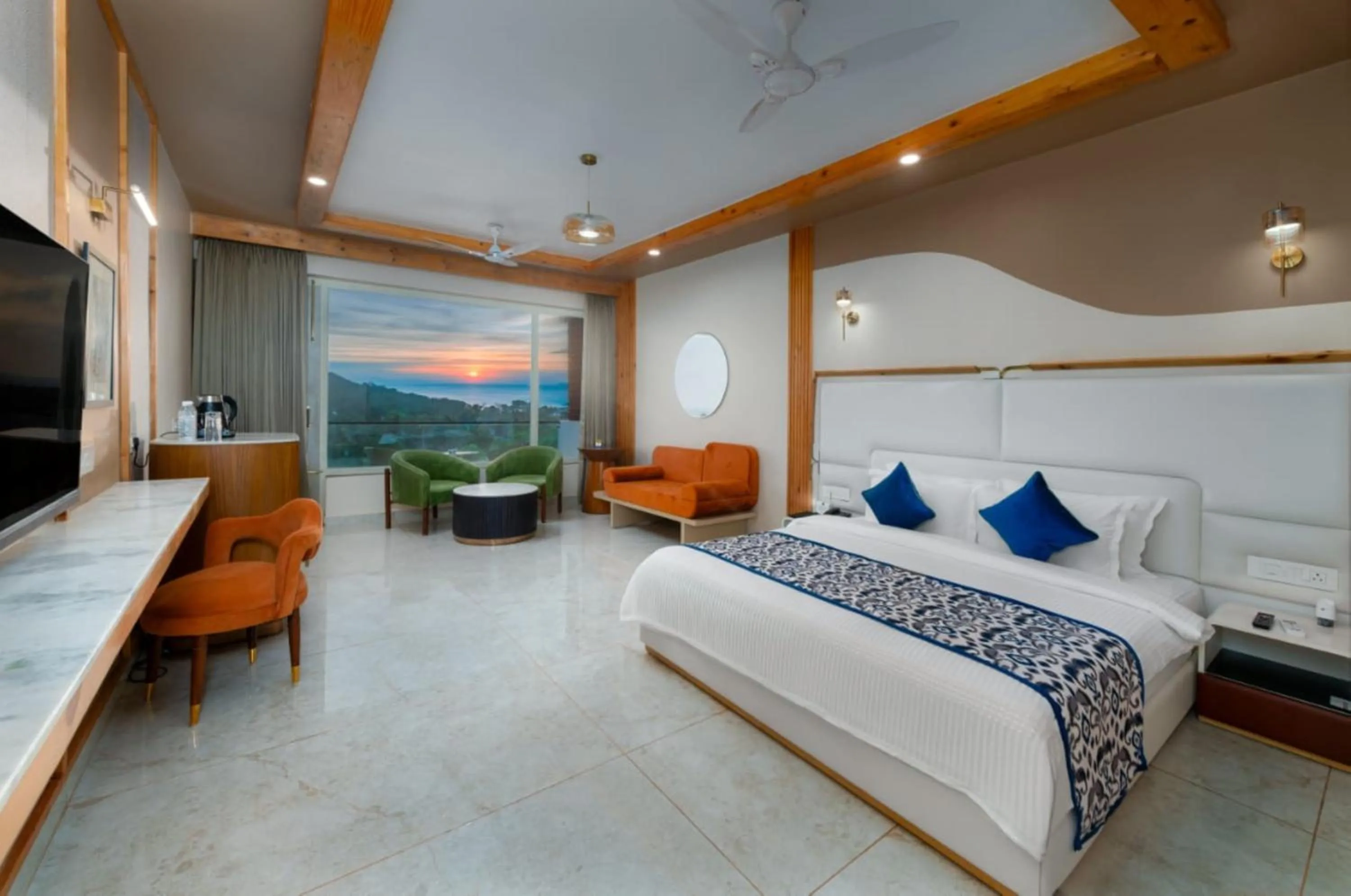 Photo of the whole room, Bed in Grand Continent Morjim