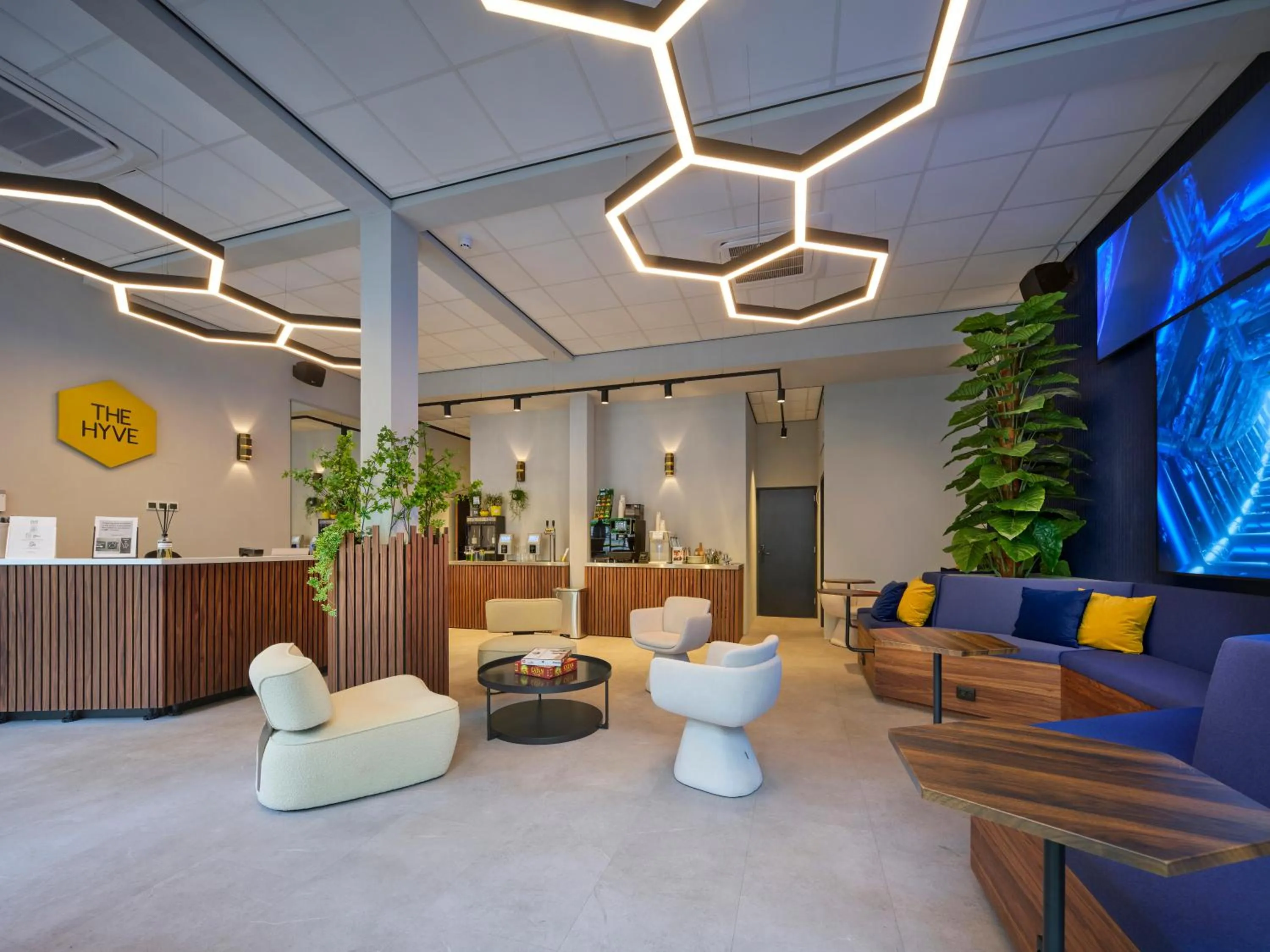 Living room in The Hyve Capsule hostel Amsterdam