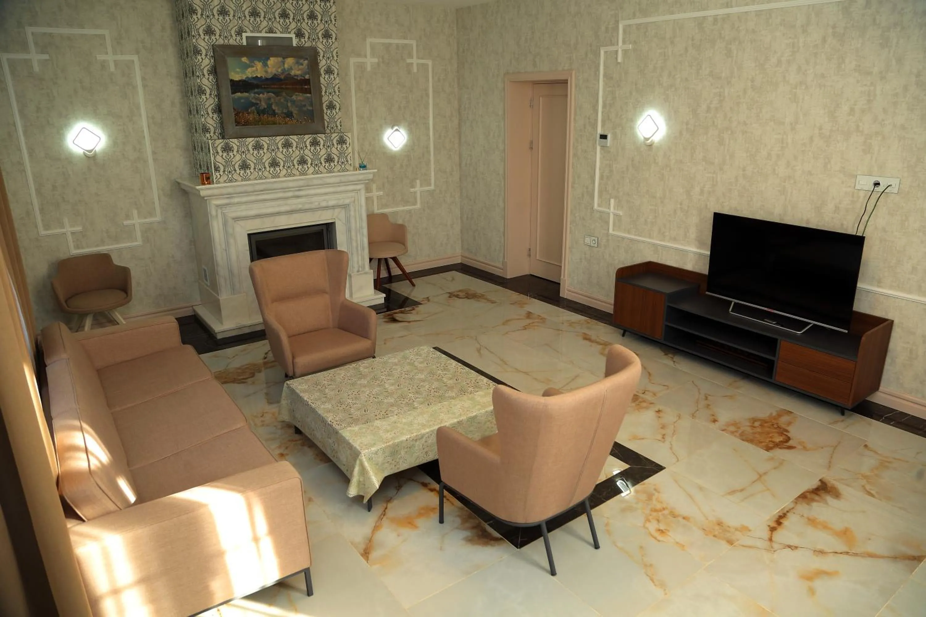 TV and multimedia, Bed in Gabala Bless Hotel Cottage