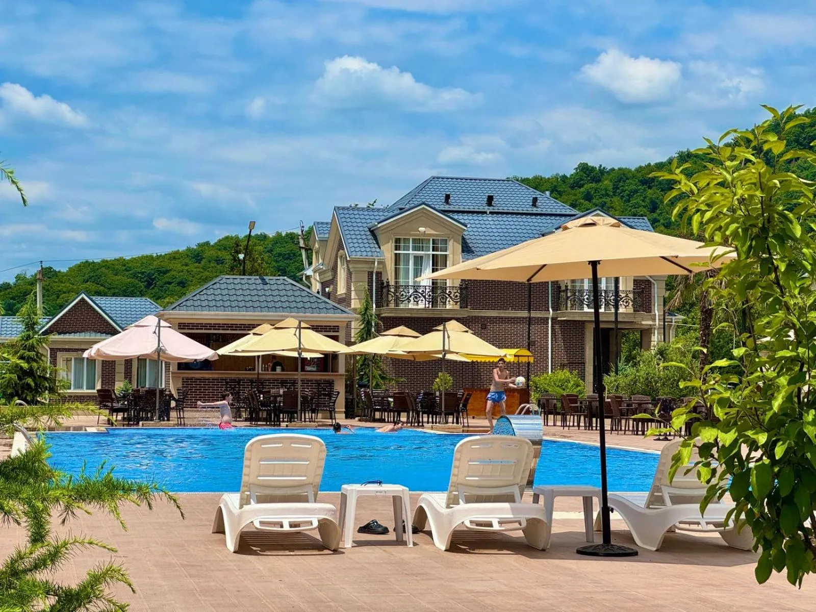 Pool view in Gabala Bless Hotel Cottage