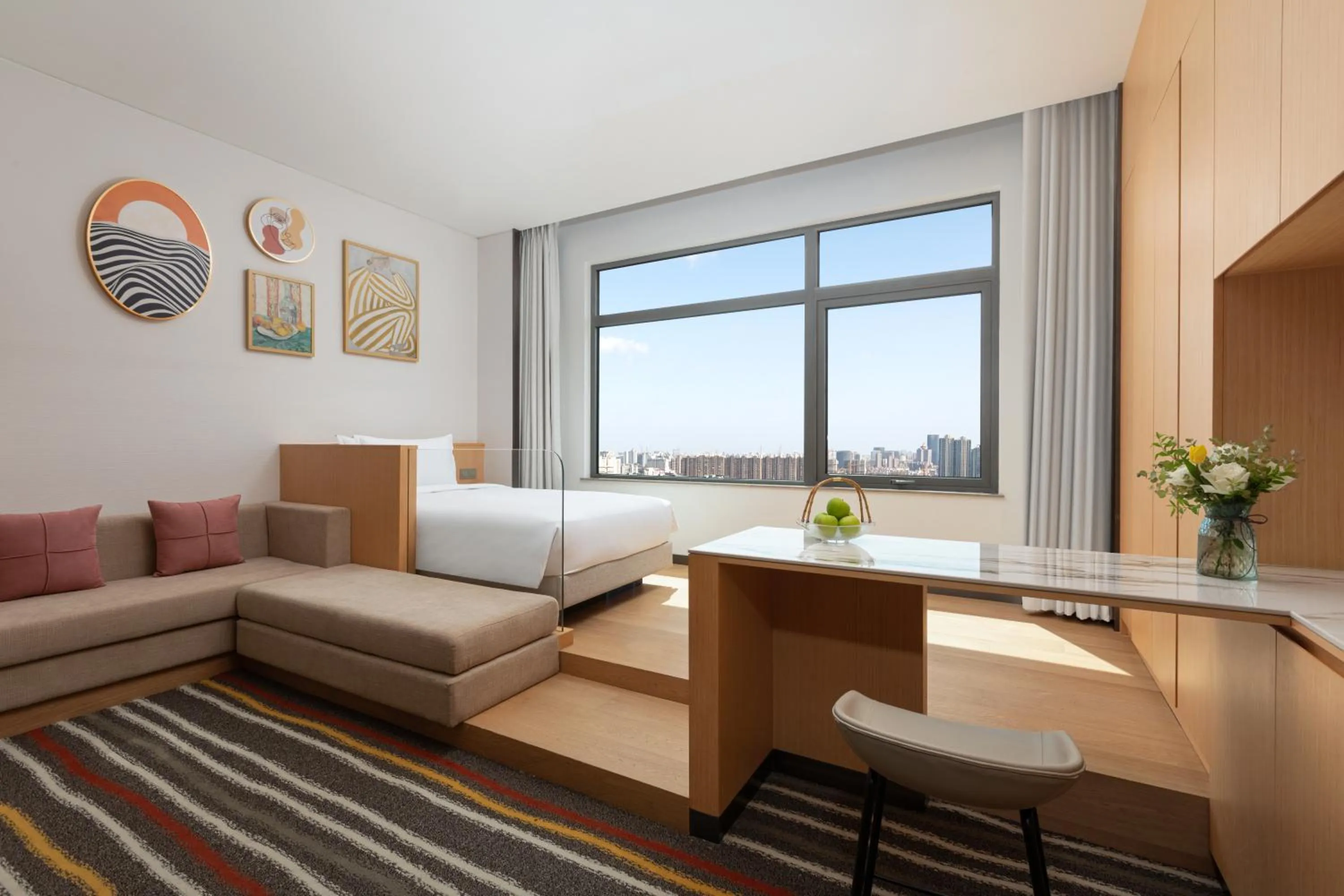 Bedroom, Bed in Fraser Place Wujiaochang Shanghai City Center