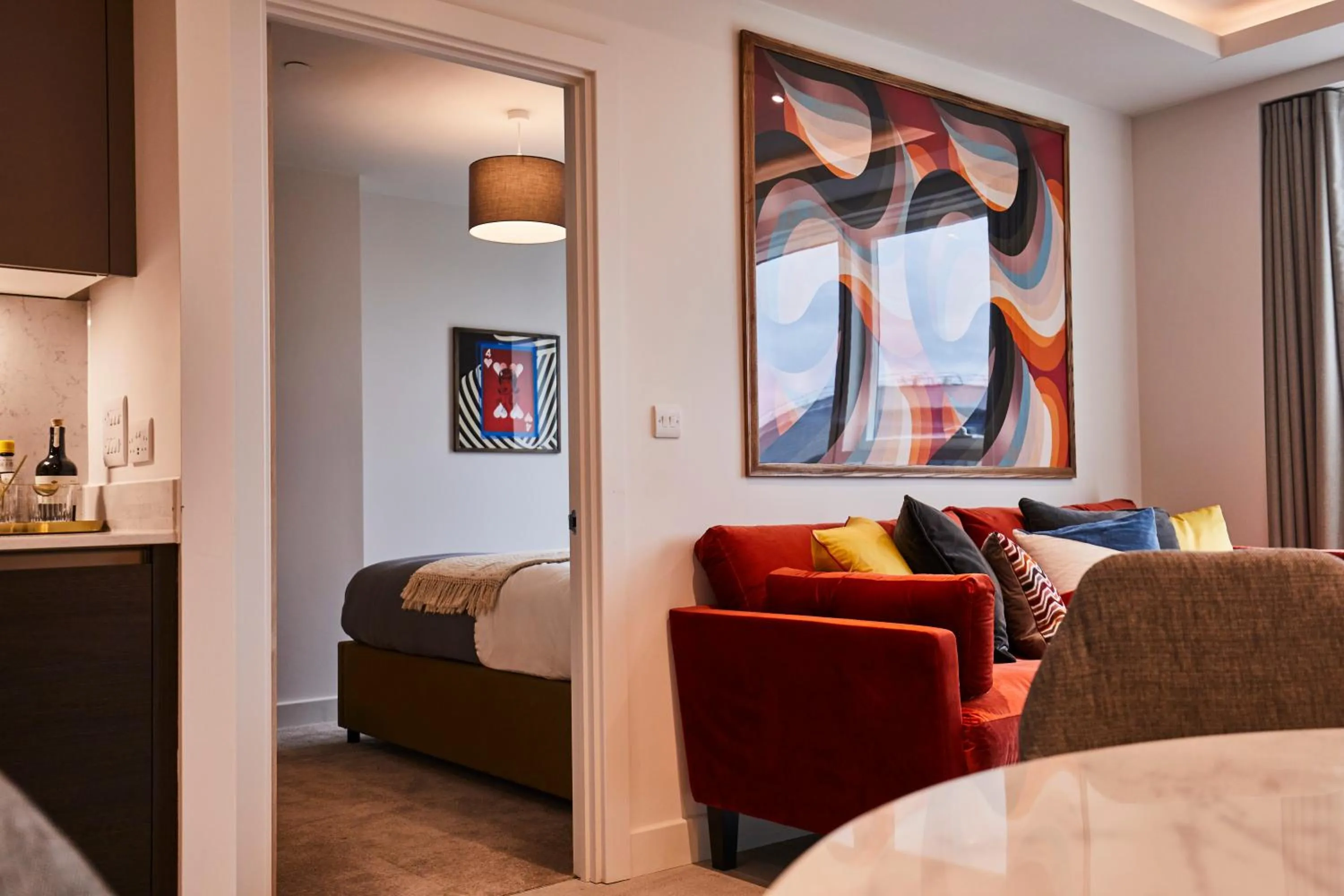 Living room, Bed in Charles Hope Manchester Centre