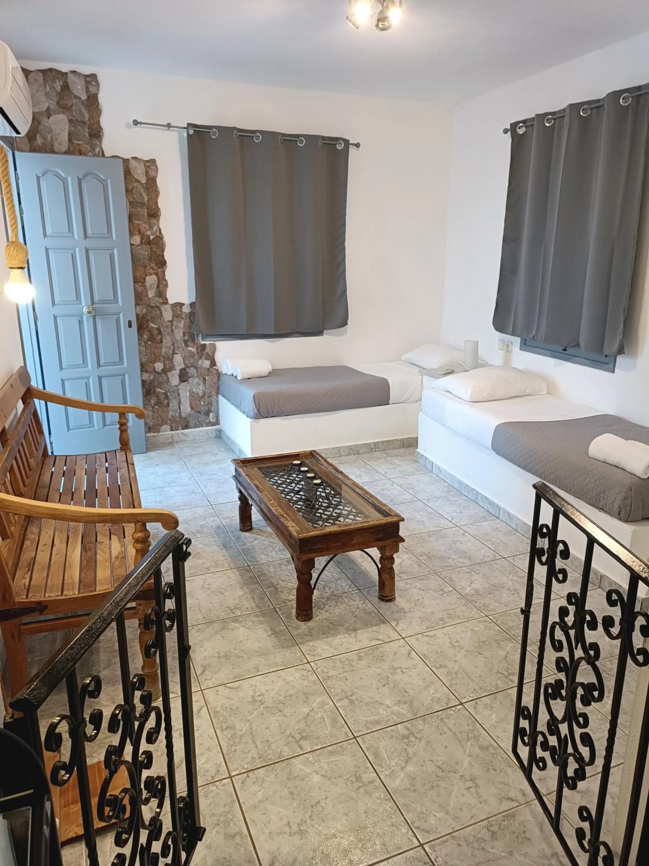 Living room, Bed in Naxos Summerland resort