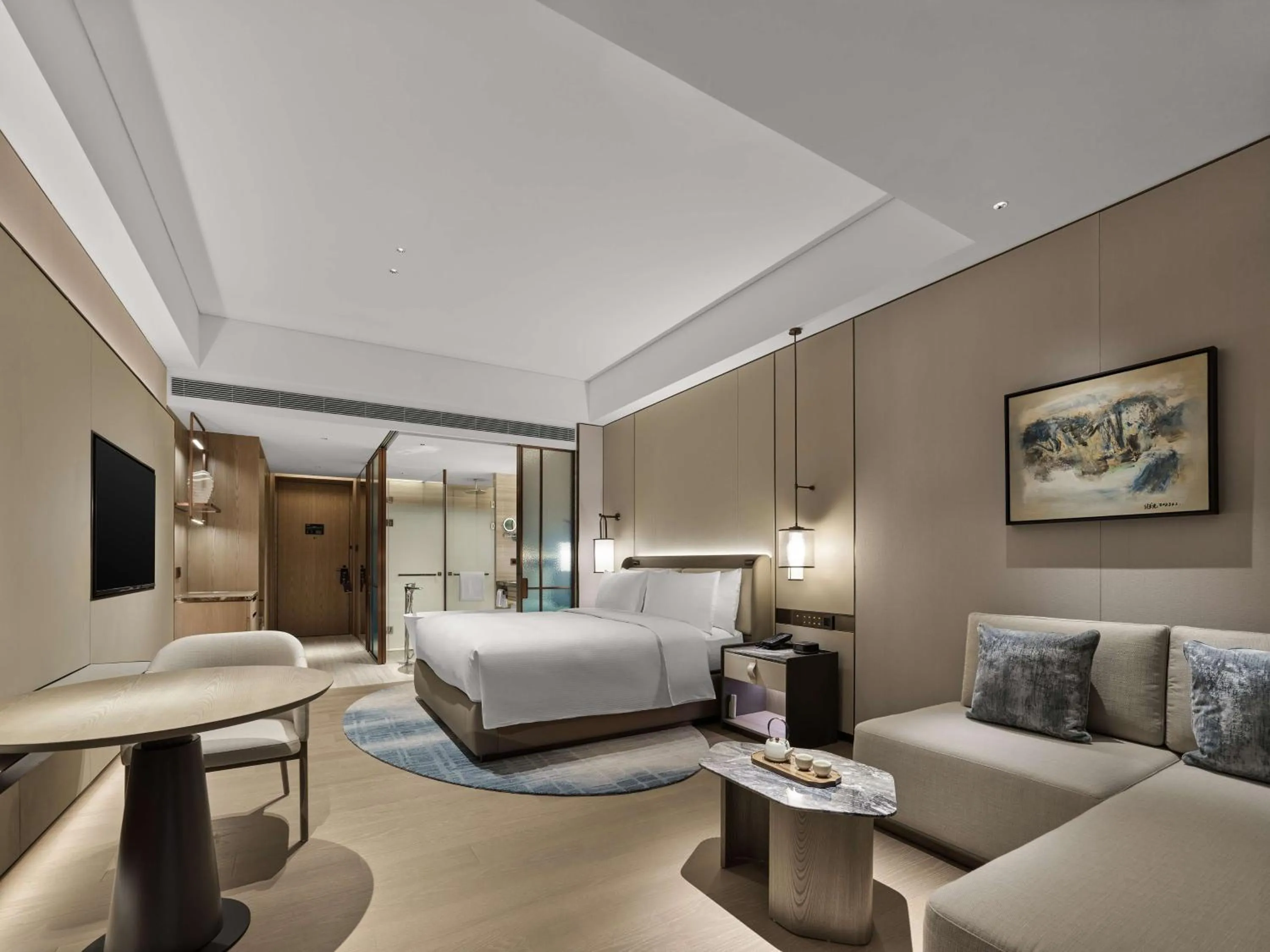 Living room, Bed in Doubletree By Hilton Chengdu Xinglong Lake