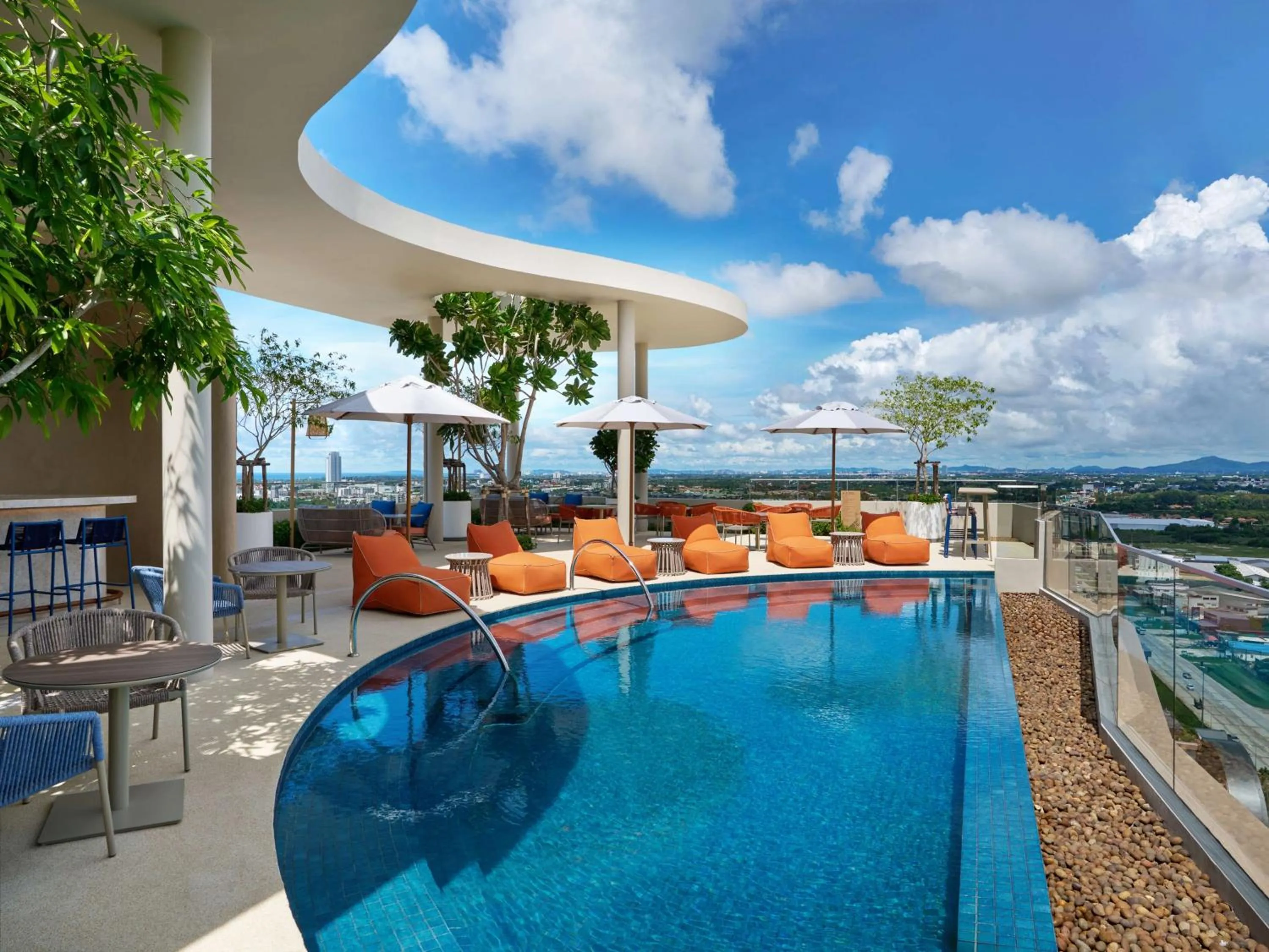 Pool view in Hilton Garden Inn Rayong