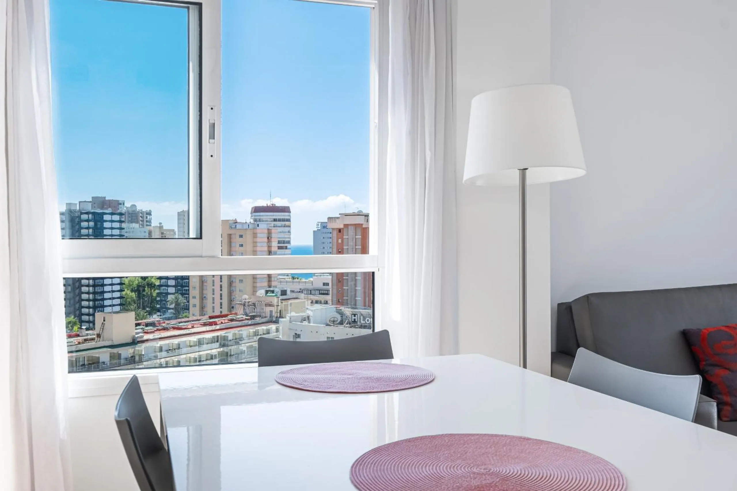 View (from property/room), Bed in Apartamentos Les Dunes Centro Levante Beach