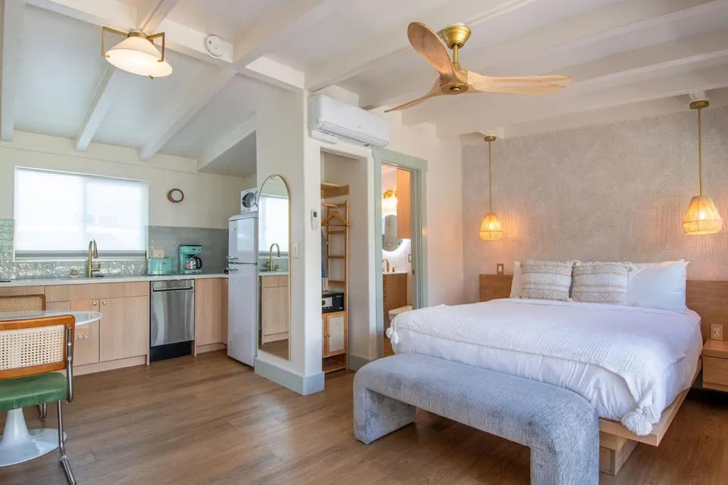 Bed in The Boardwalk Hotel