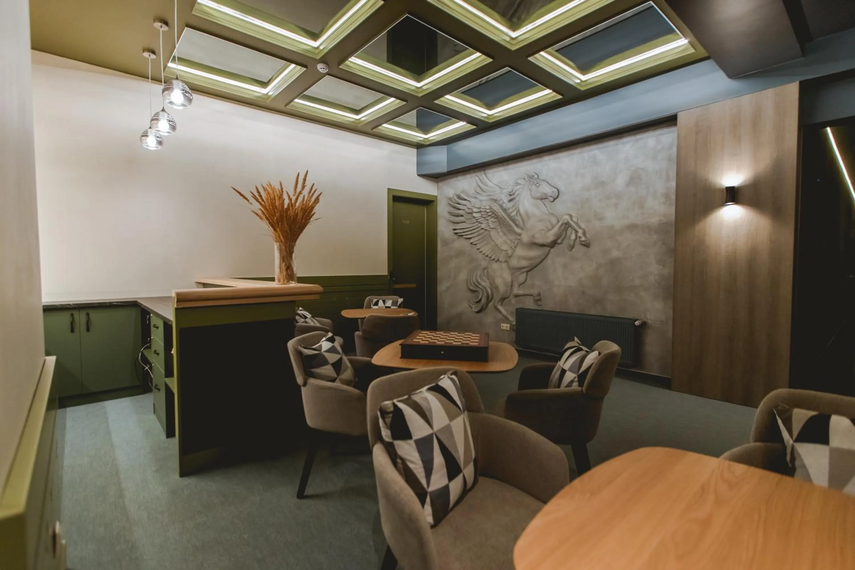 Seating area in Hotel Kazak Club