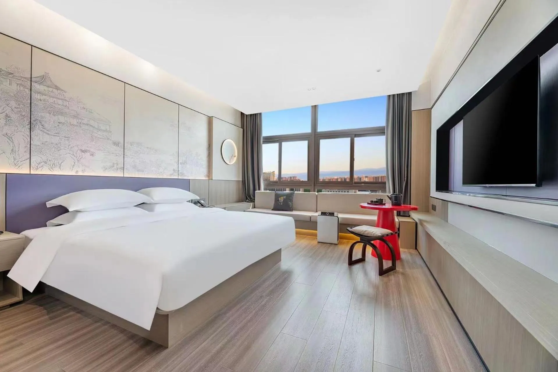 Photo of the whole room, Bed in New Century Mansion Hotel Cixi Guanhaiwei