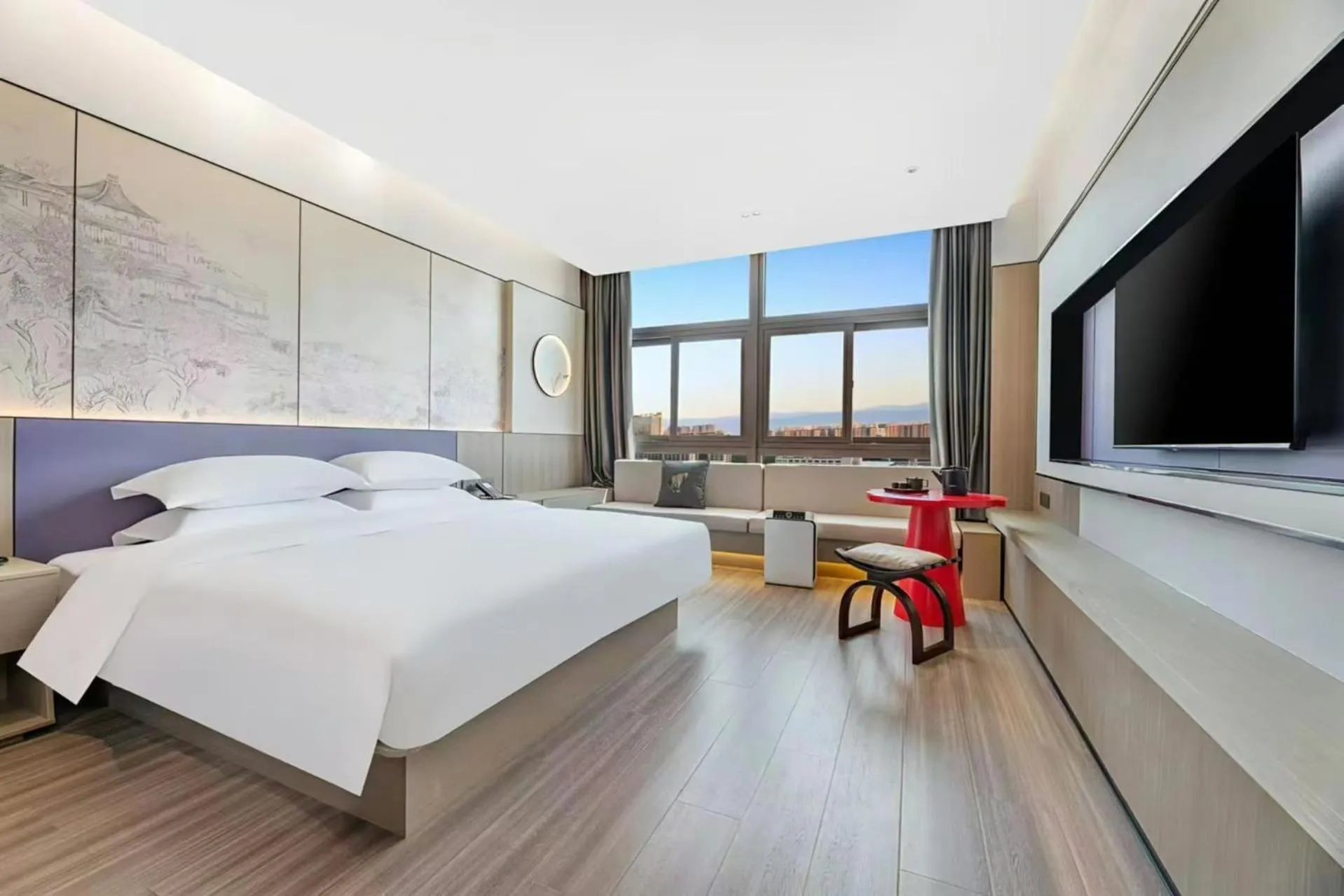 Photo of the whole room, Bed in New Century Mansion Hotel Cixi Guanhaiwei