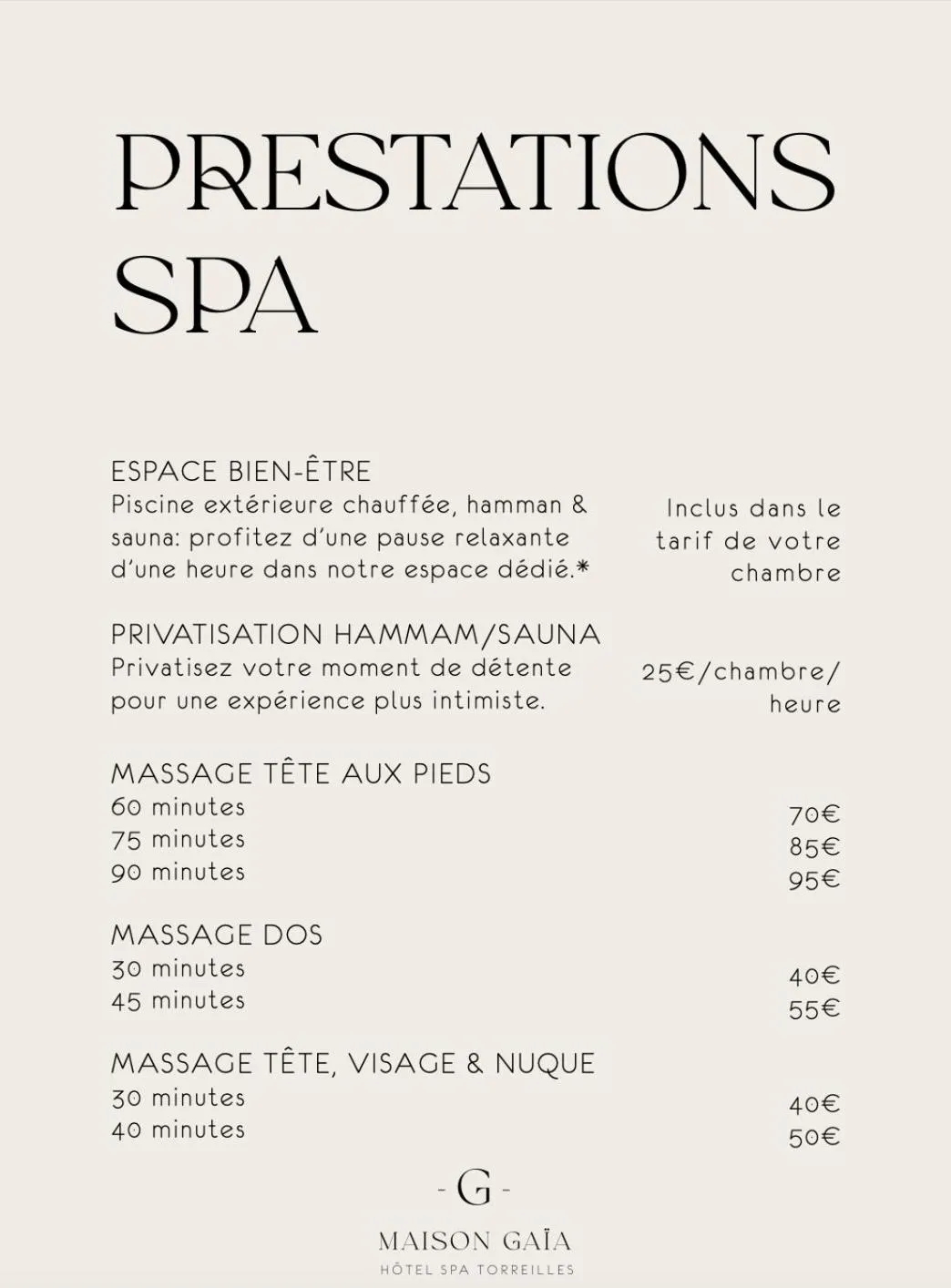 Massage in La Maison Gaïa Hôtel & Spa