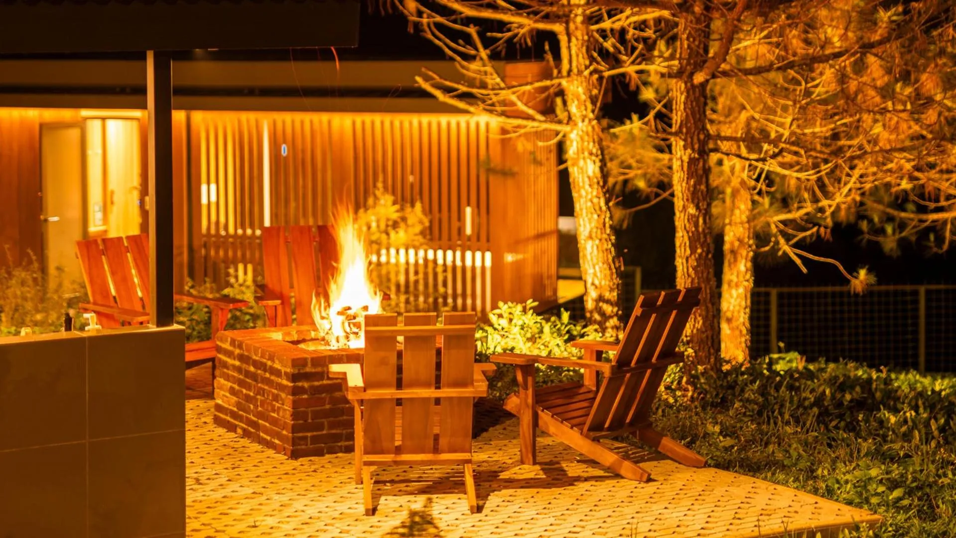 fireplace in Bobocabin Sukawana, Bandung