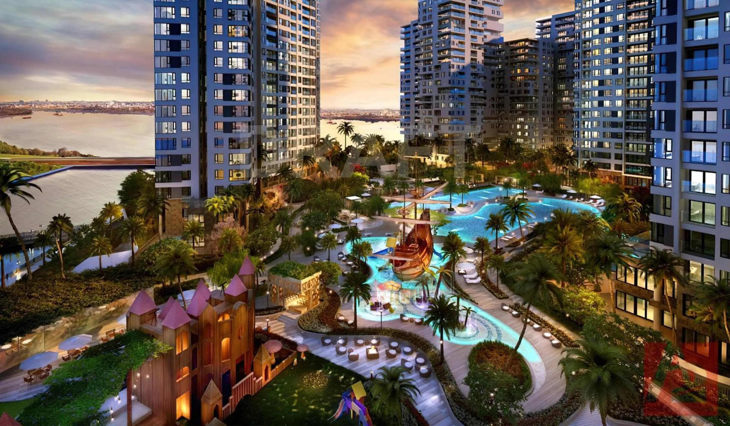 Night in Diamond Island - Mekong Retreat Apartment