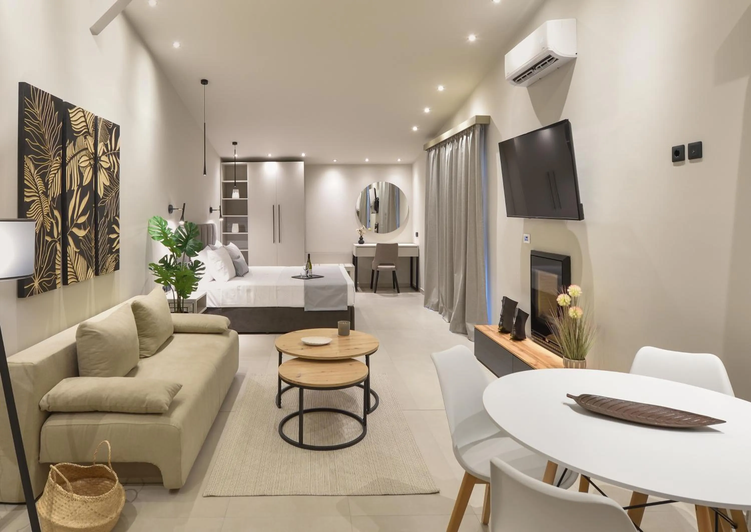 TV and multimedia, Bed in Olive All-Seasons Suites, Panel Hospitality Homes & Villas