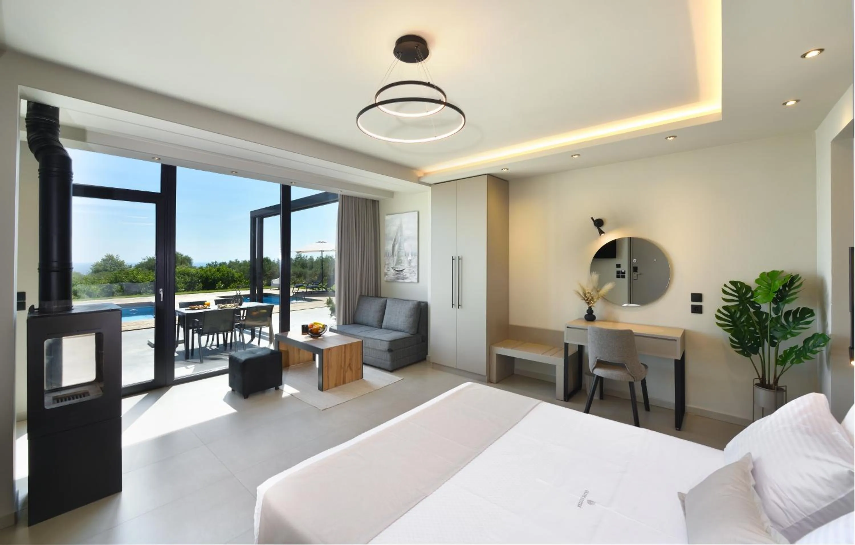 Balcony/Terrace, Bed in Olive All-Seasons Suites, Panel Hospitality Homes & Villas