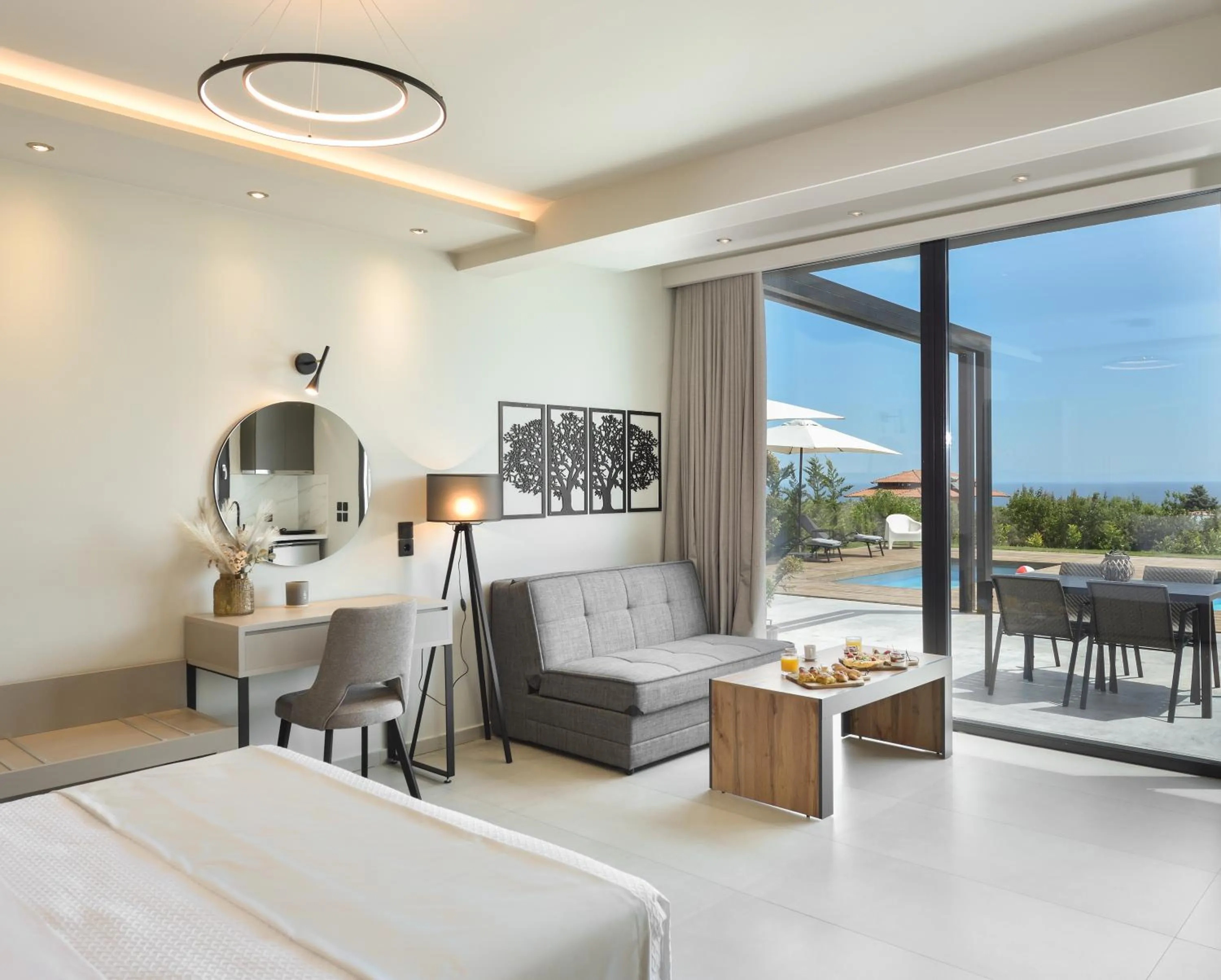 Balcony/Terrace, Bed in Olive All-Seasons Suites, Panel Hospitality Homes & Villas