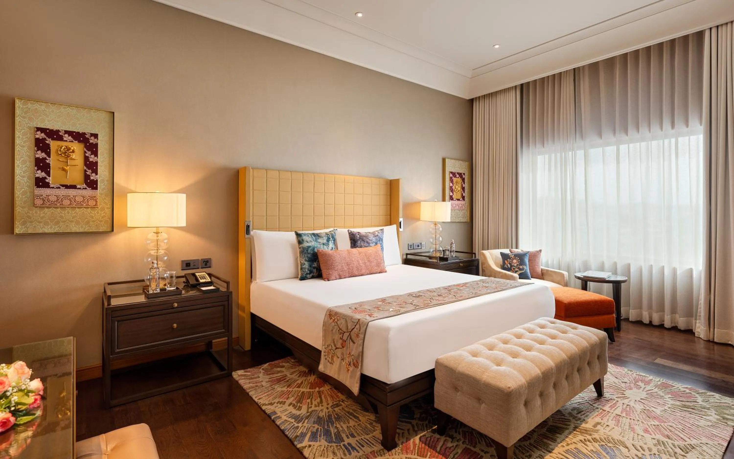 Guests, Bed in The Leela Hyderabad Banjara Hills