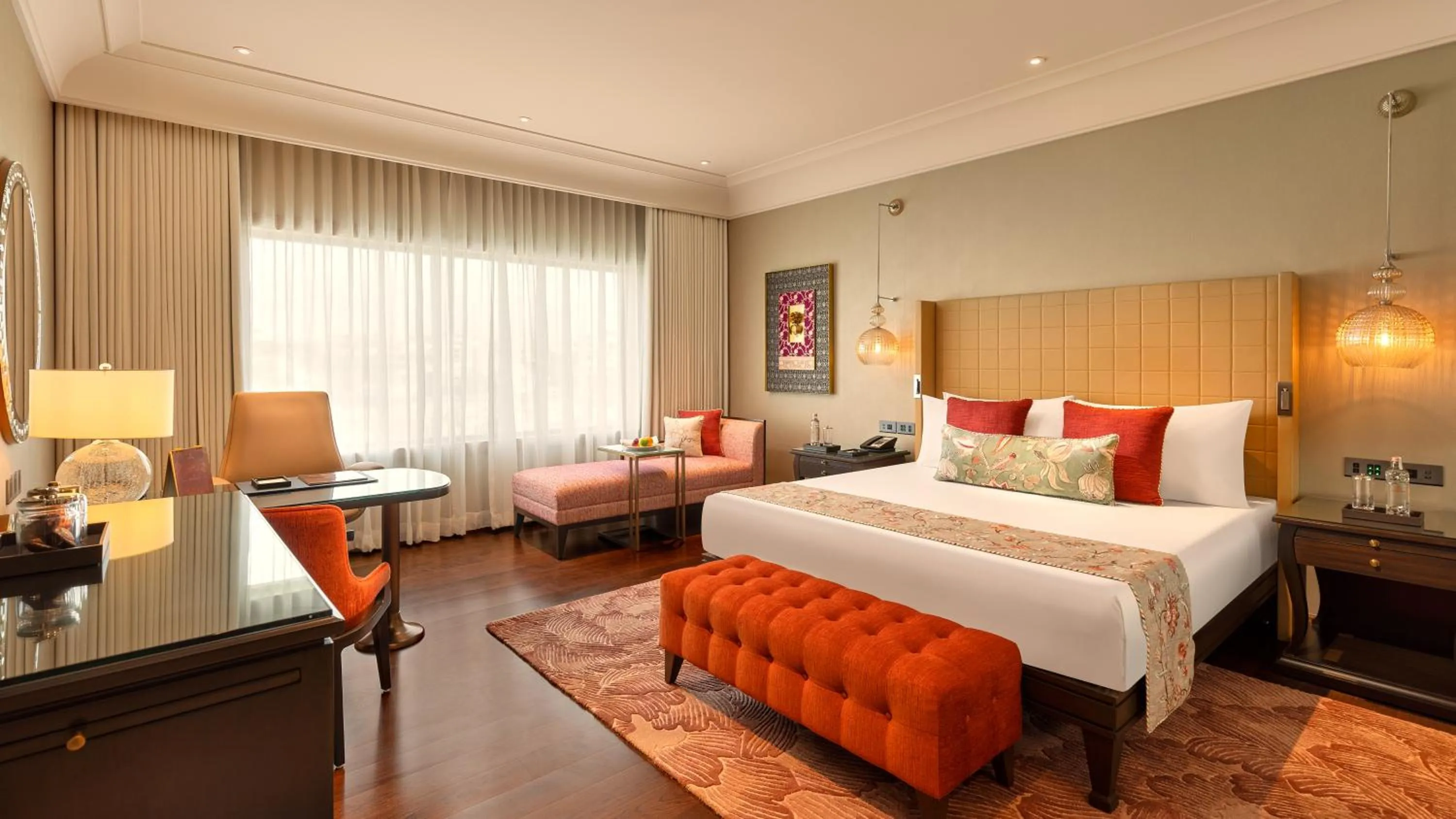 Bedroom, Bed in The Leela Hyderabad Banjara Hills