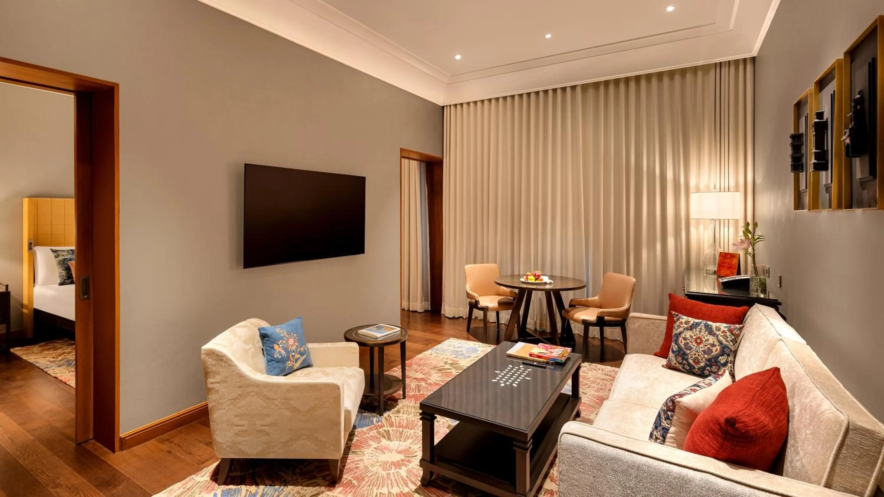 Living room, Bed in The Leela Hyderabad Banjara Hills