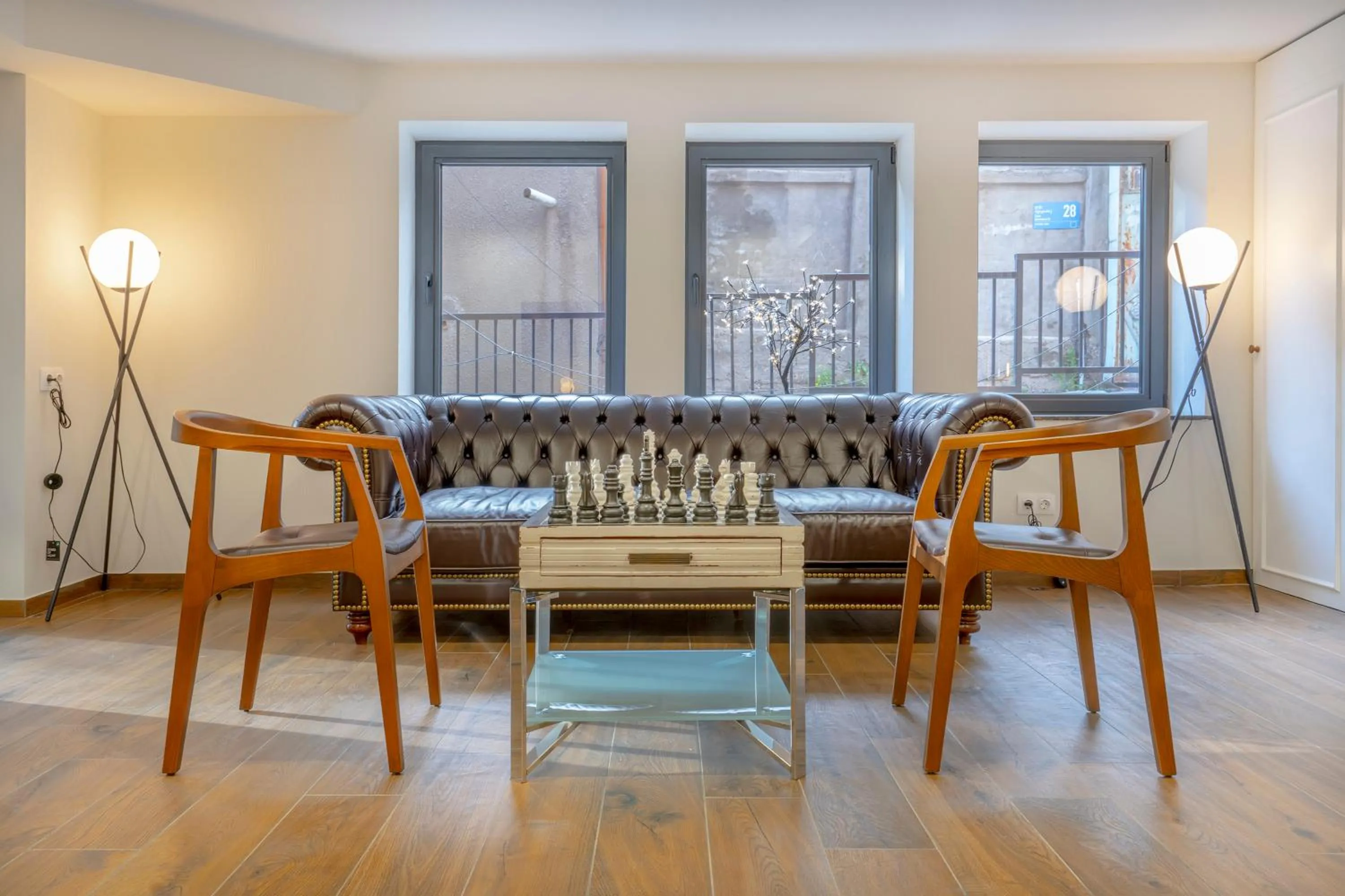 Seating area in Iris Hotel