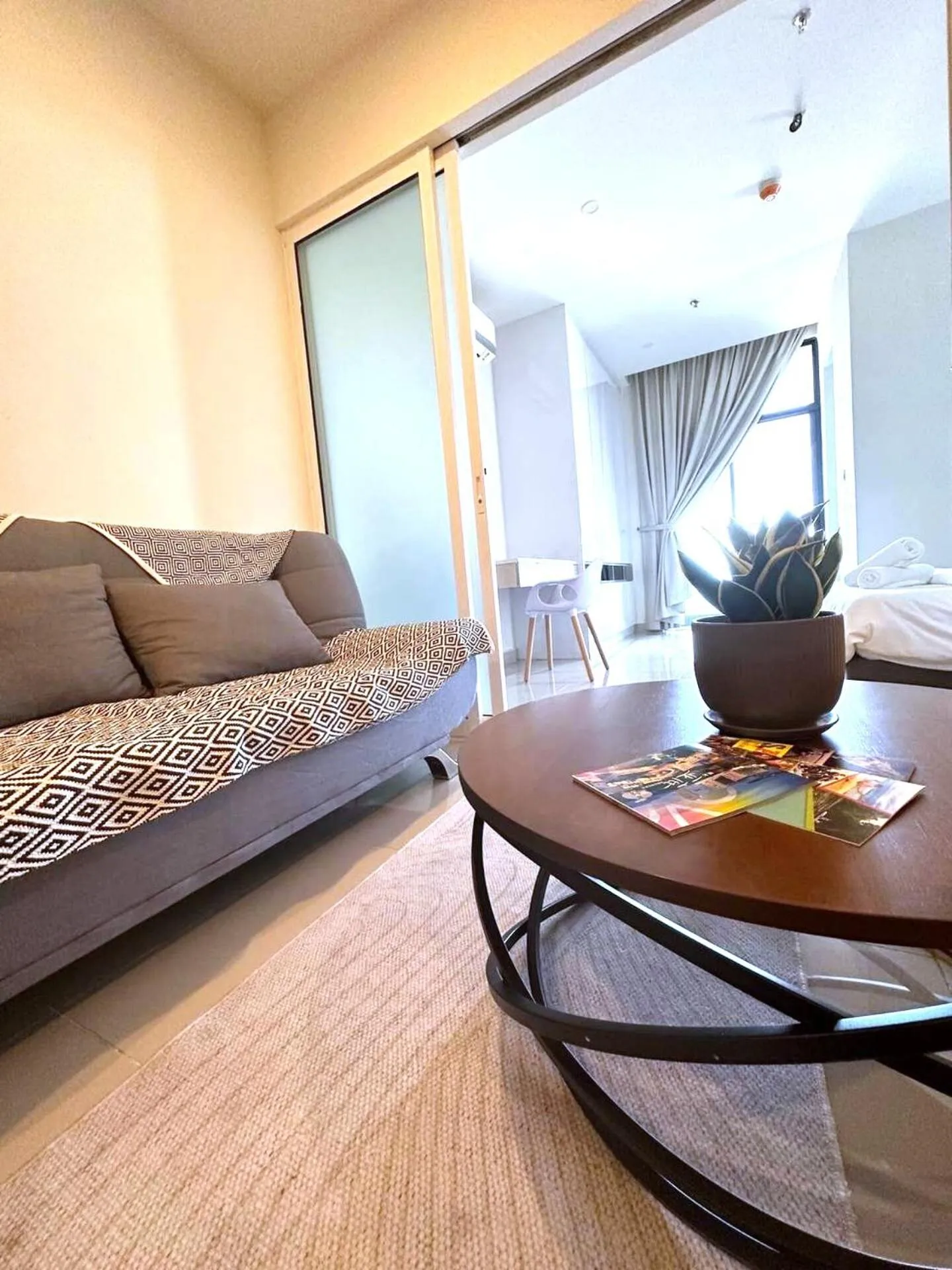 Living room, Bed in The Shore Kota Kinabalu