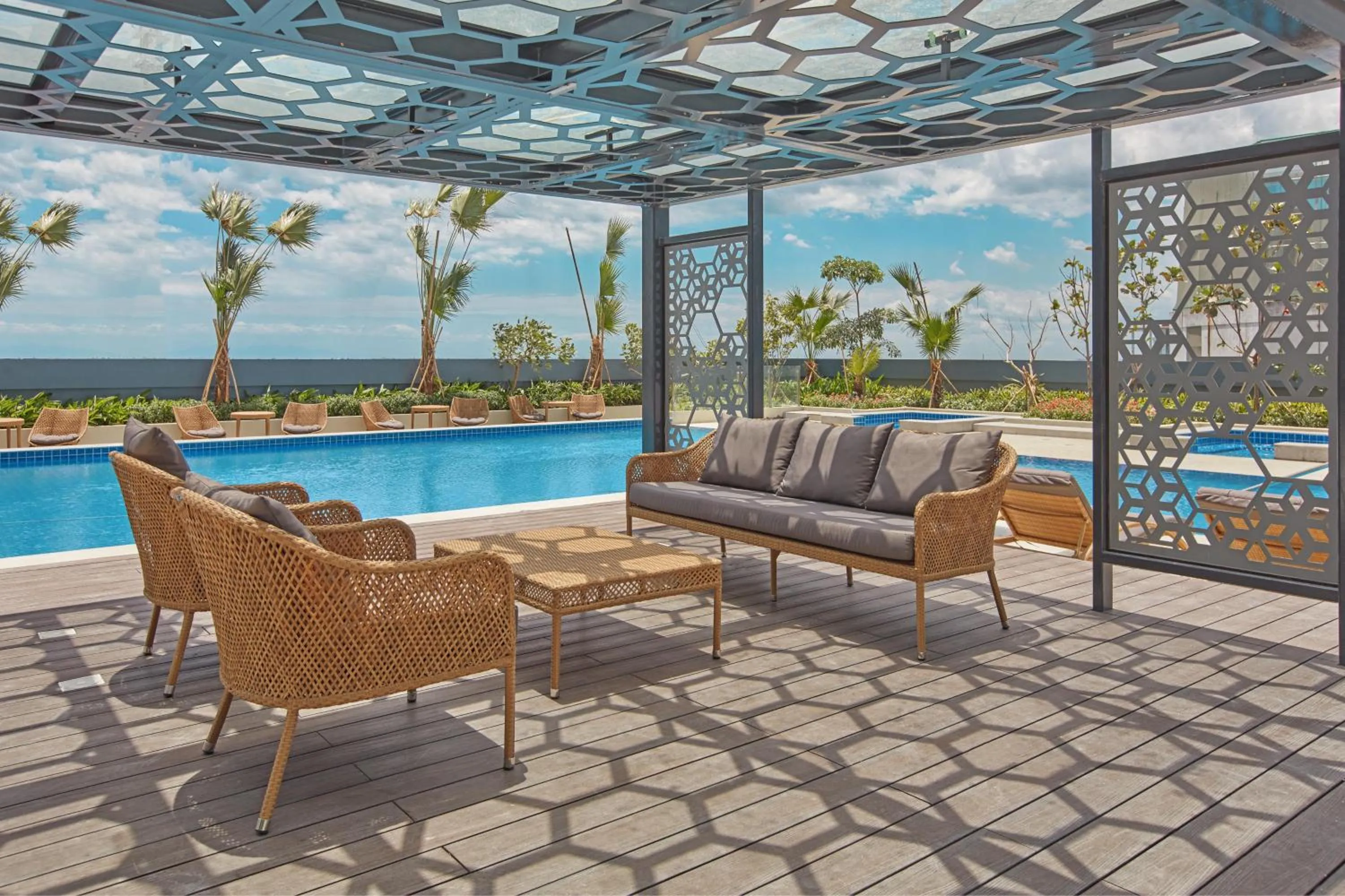 Seating area in Grand Westside Manila Bay