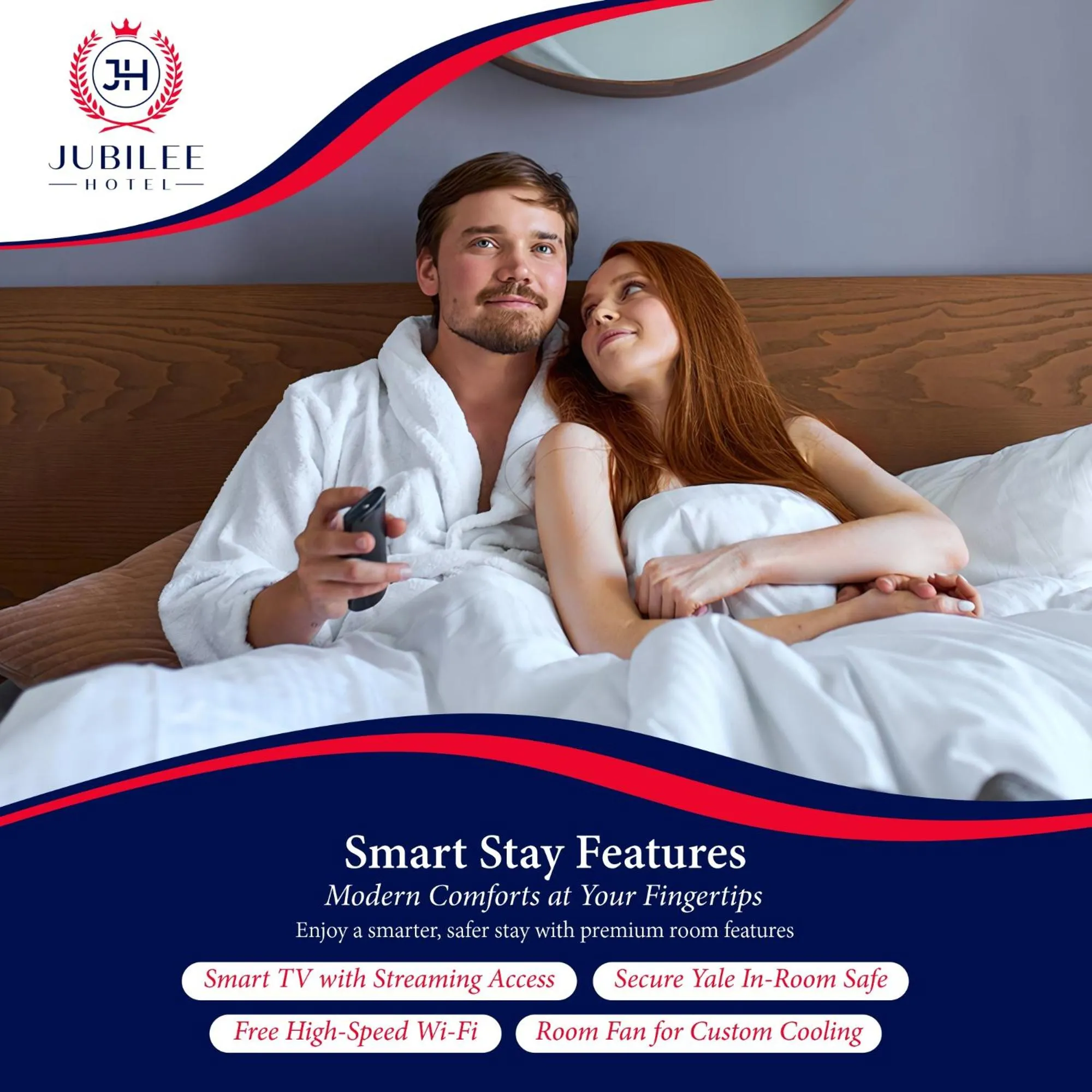 Bed in Jubilee Hotel Victoria