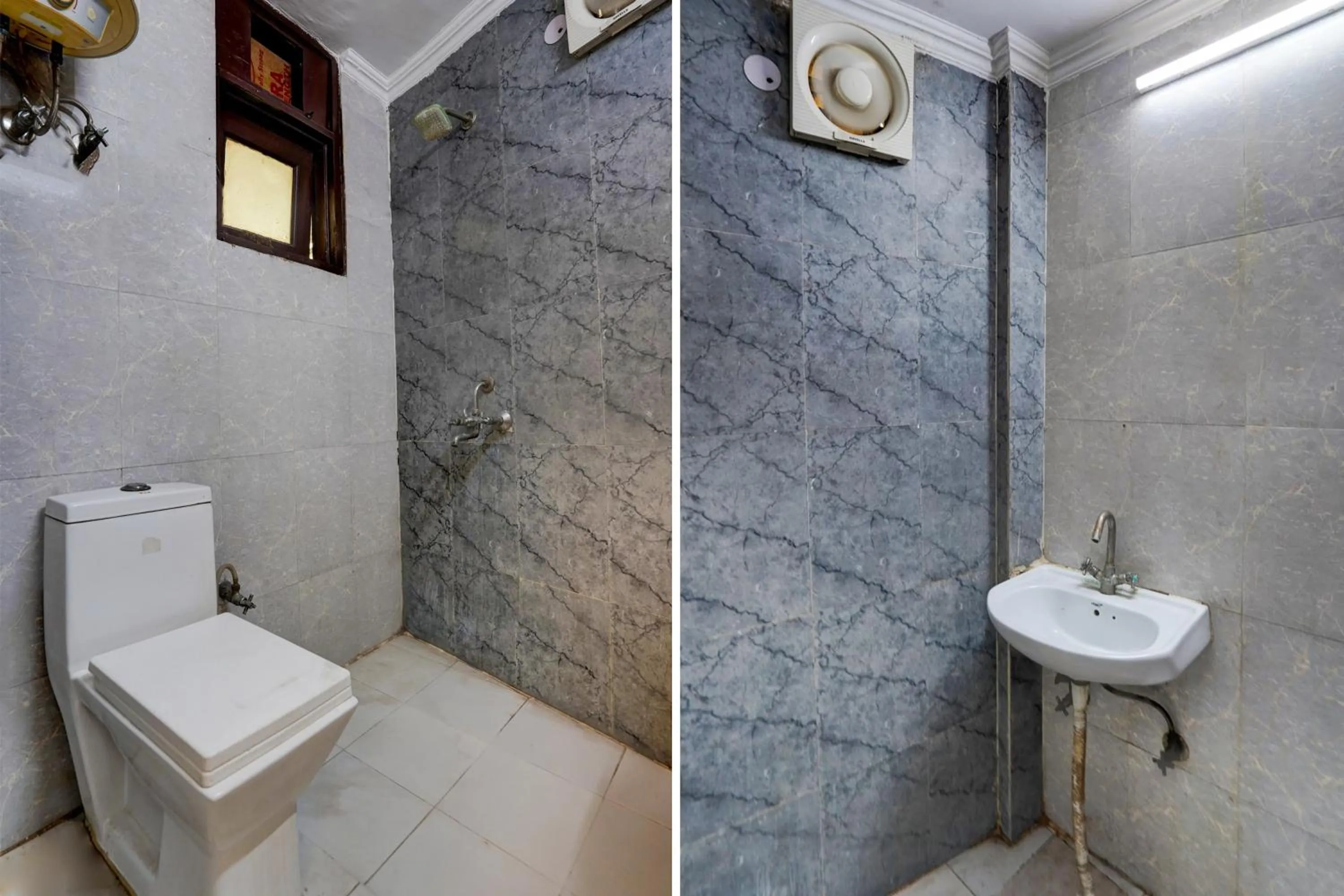 Bathroom in Hotel O Silver Key KD plaza Near Saket Metro station