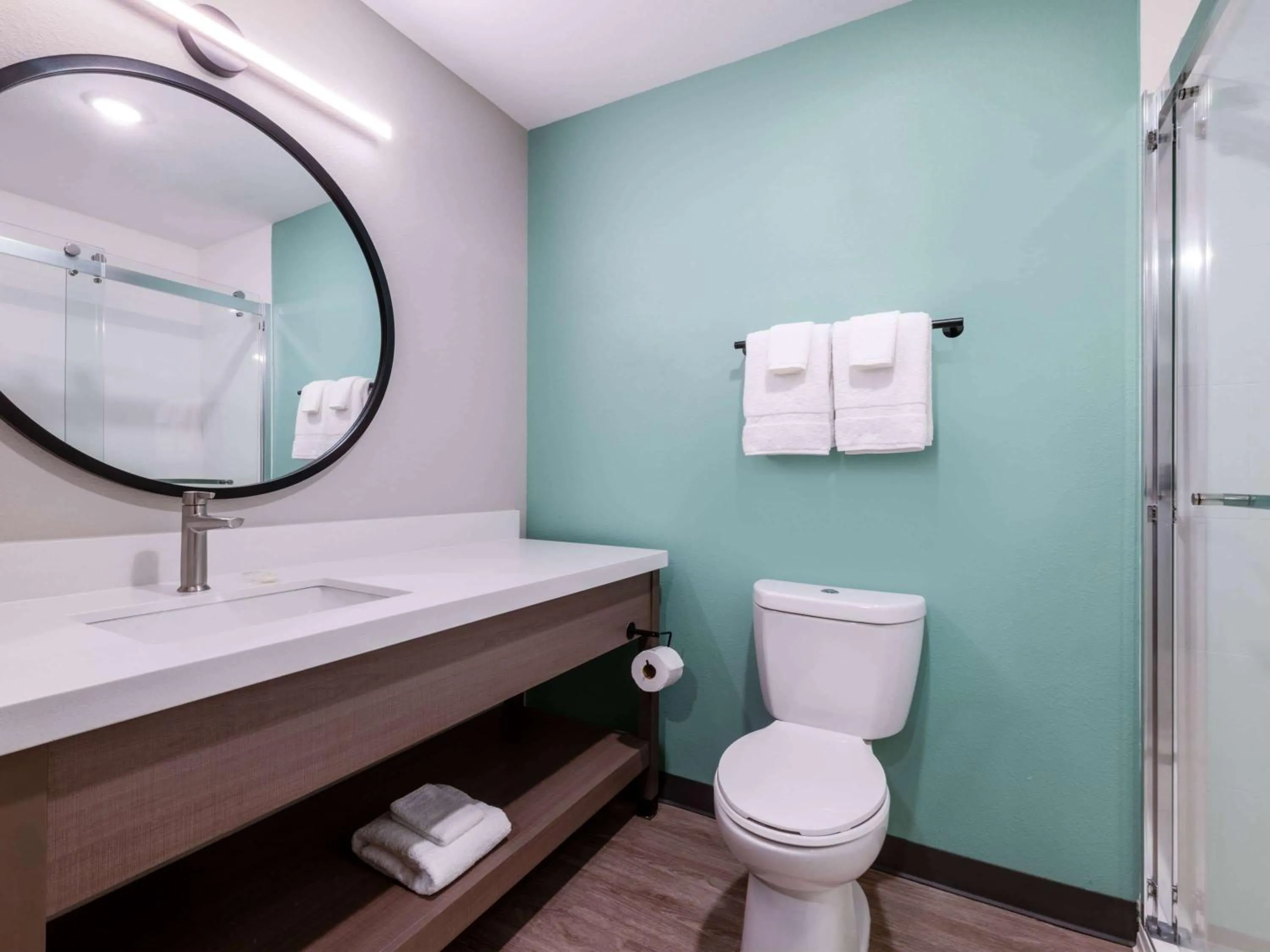 Bathroom in ECHO Suites Extended Stay by Wyndham Spartanburg