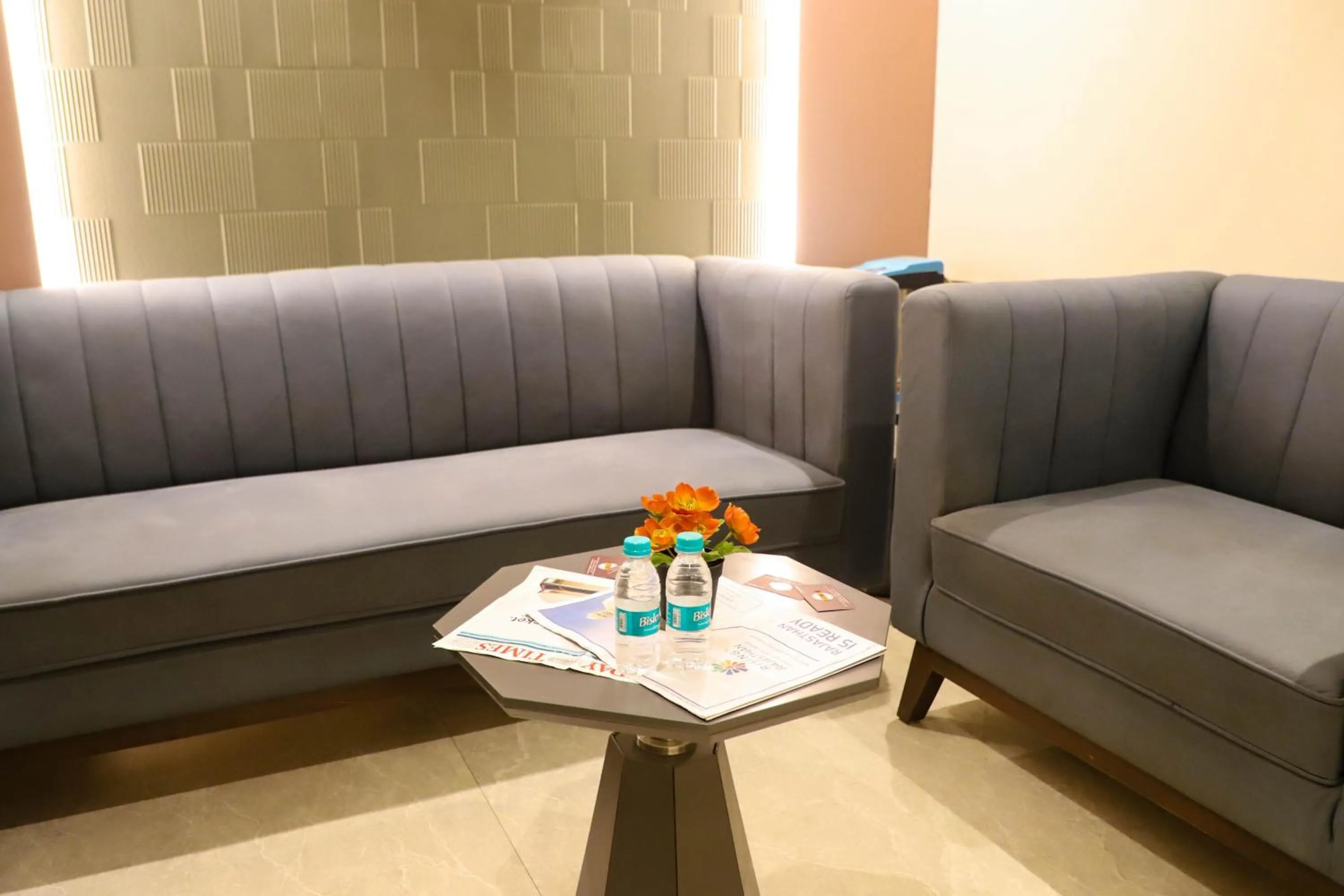 Seating area in Hotel Aura Inn Airoli ,Digha
