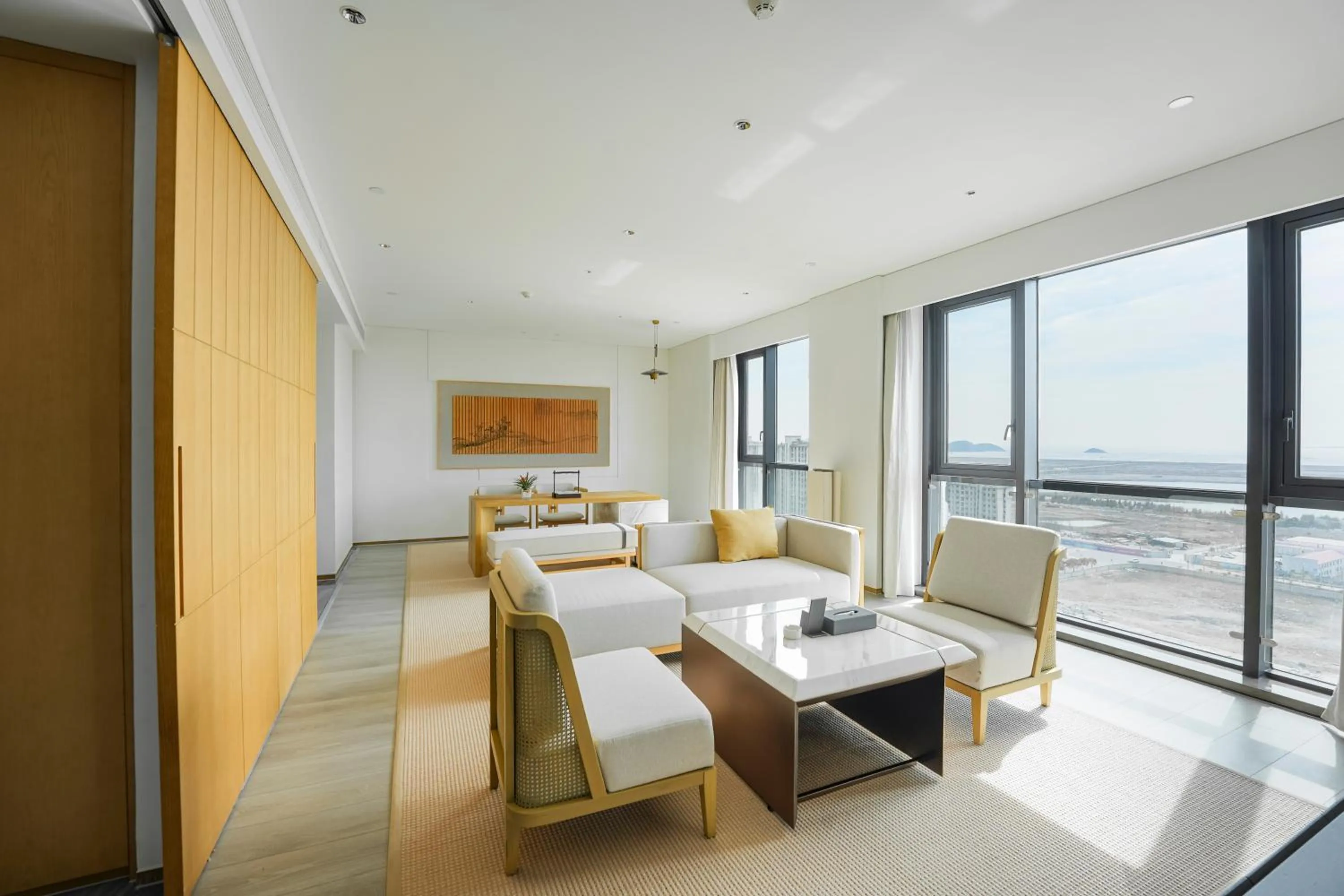 Living room, Bed in Holiday Inn Ningbo Xiangshan Damu Bay by IHG