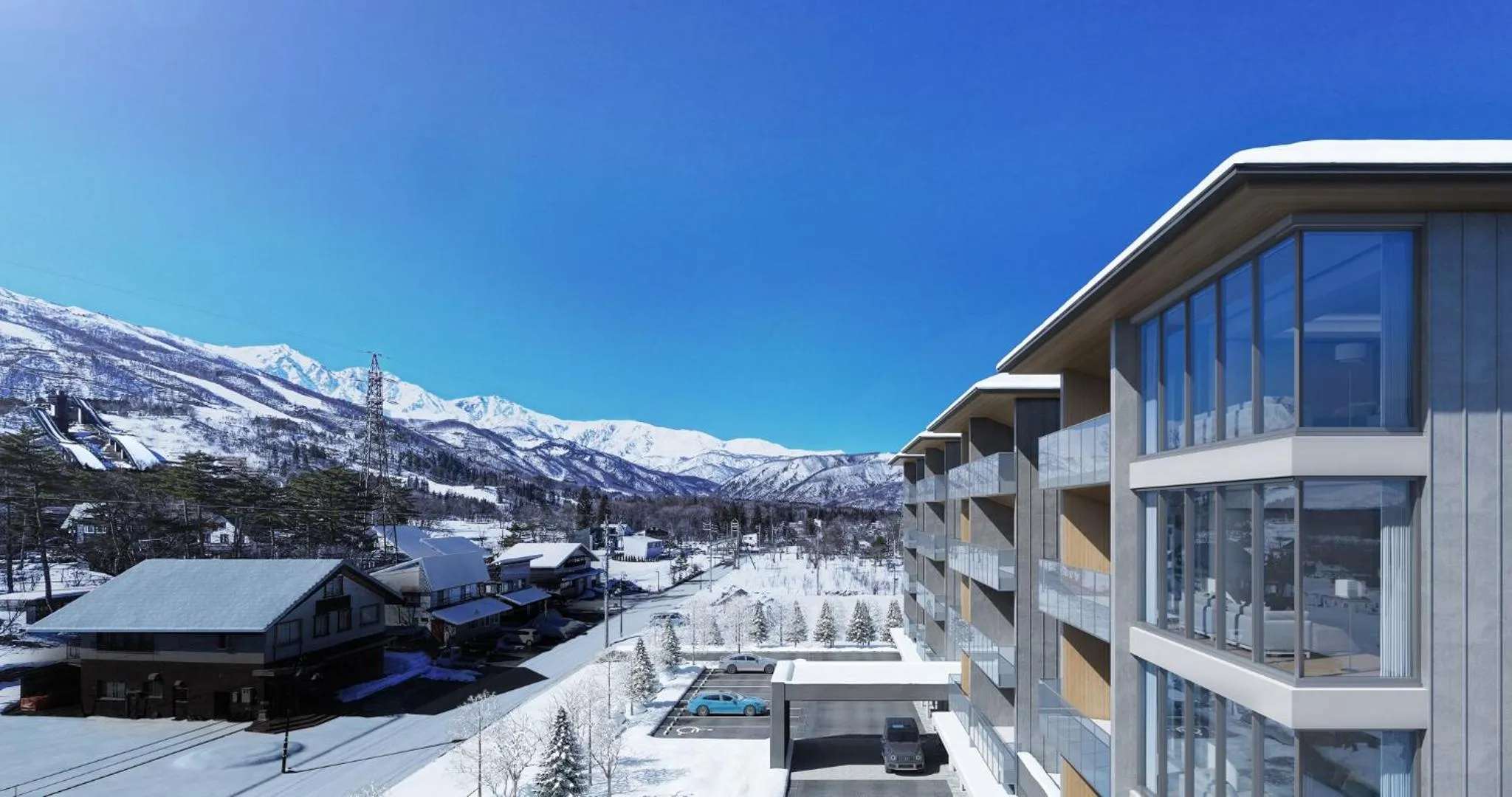 Property building in HOTEL LA VIGNE HAKUBA by Onko Chishin