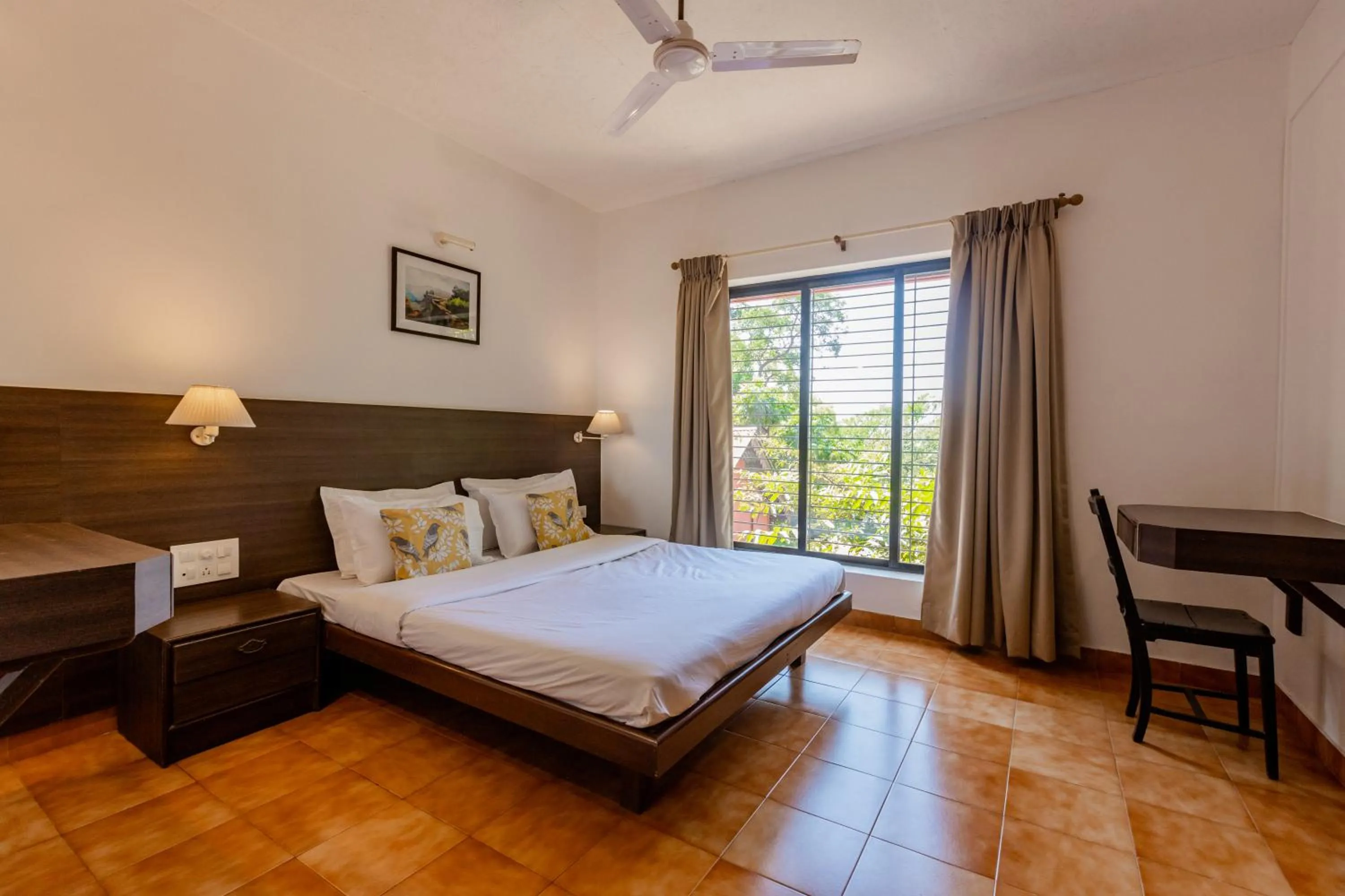 Bedroom, Bed in Radha Cottage Resort