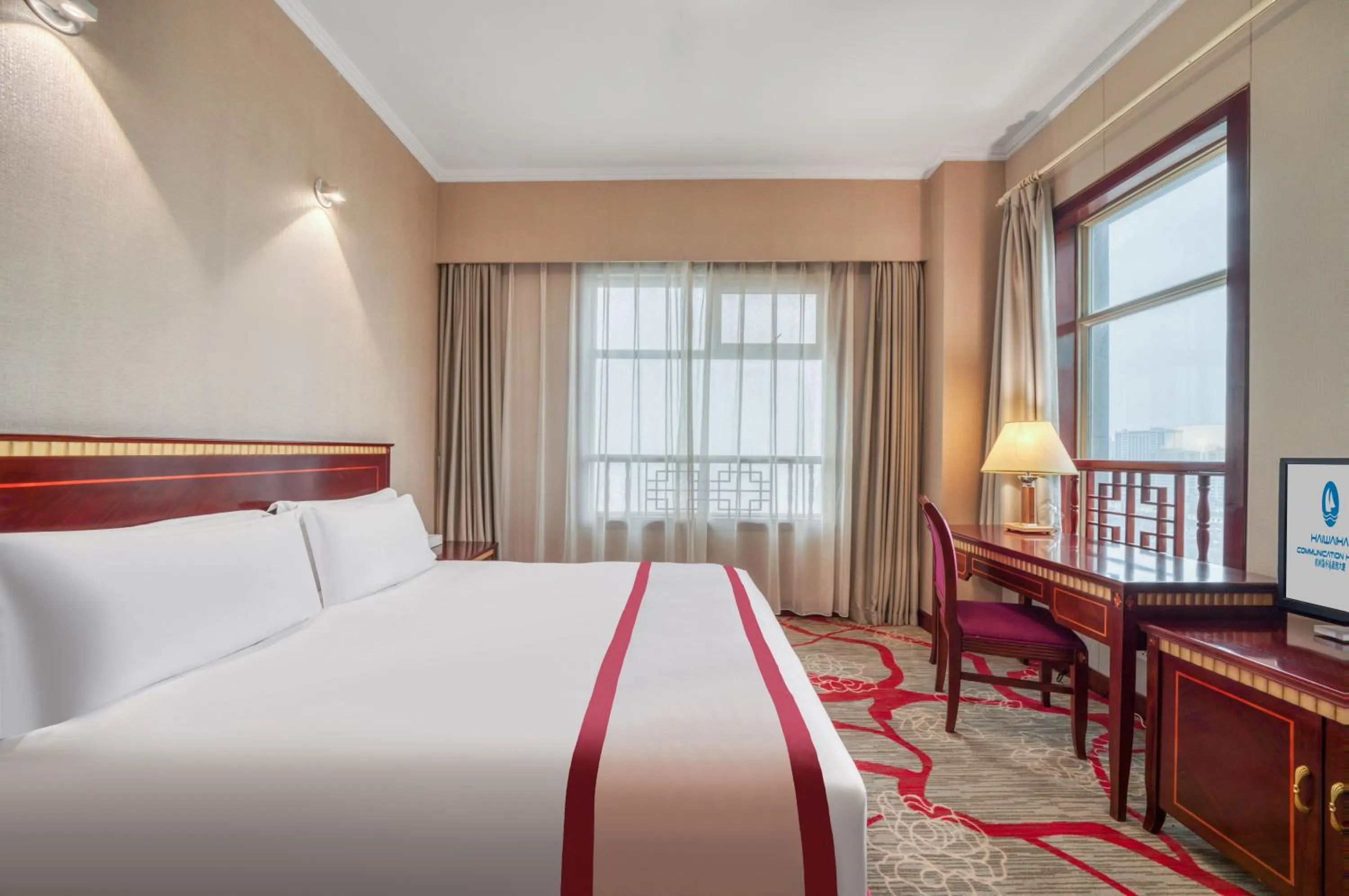 Bed in Hangzhou Haiwaihai Communication Hotel