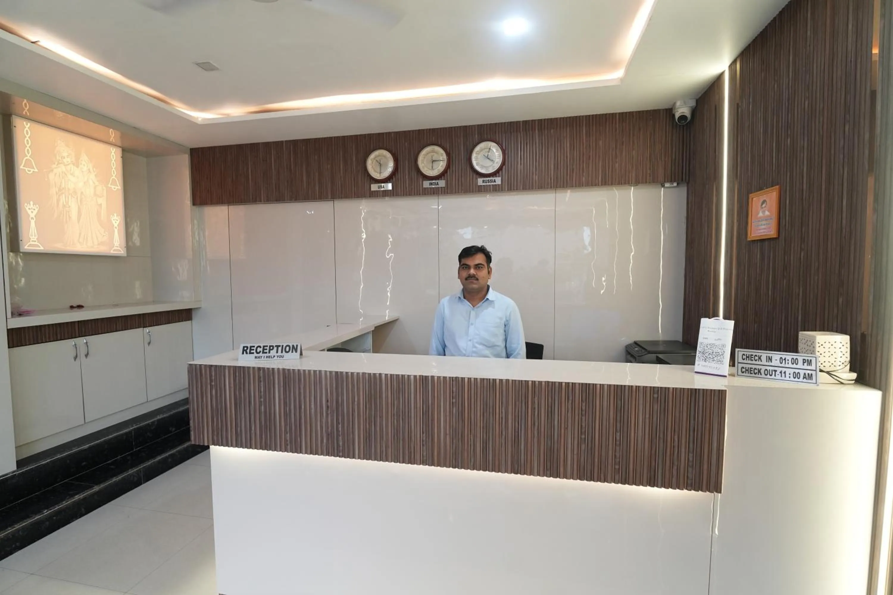 Lobby or reception in Hotel Hari Kripa Dham Near Prem Mandir By HRG
