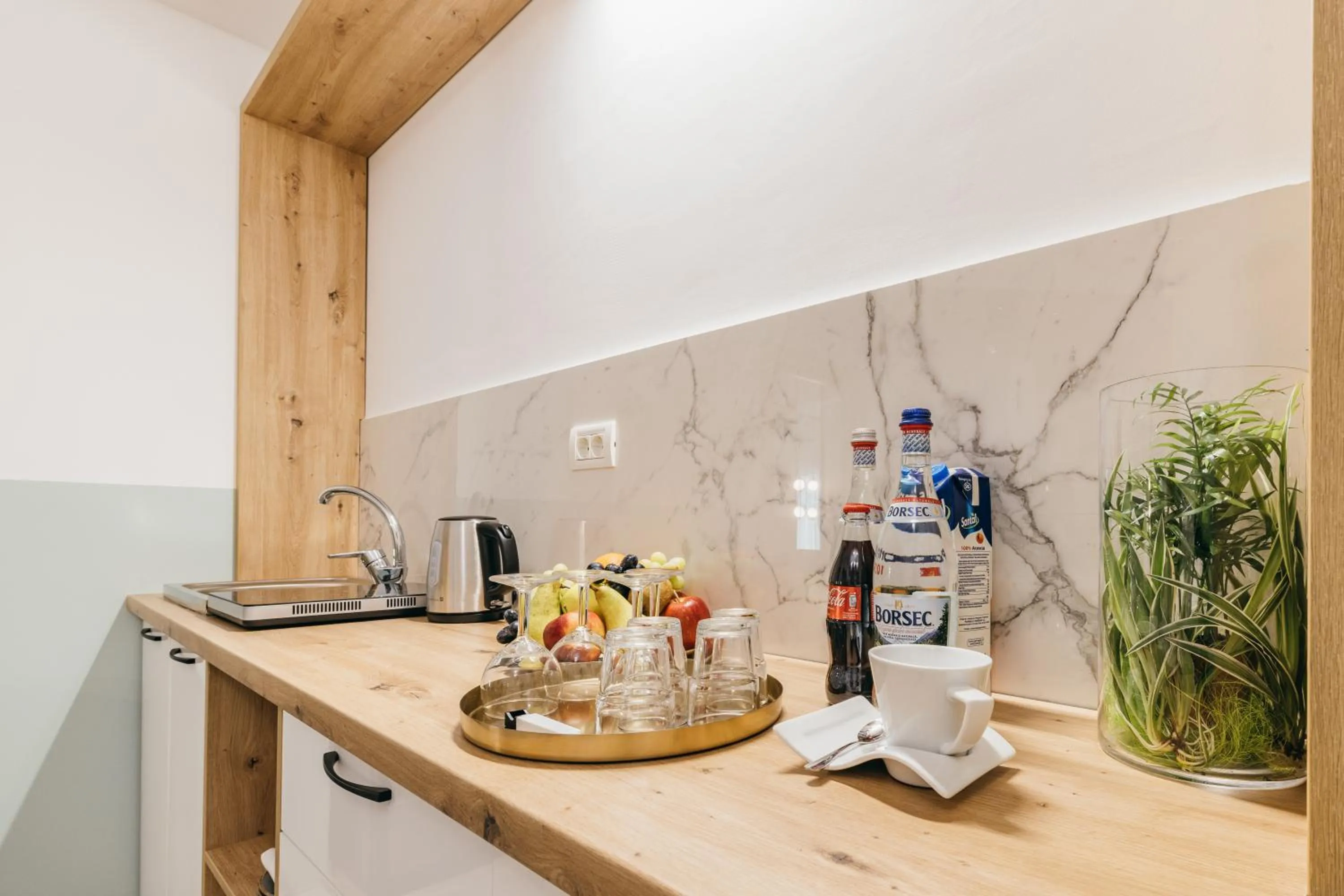Kitchen or kitchenette in HOTEL AGORA Mures
