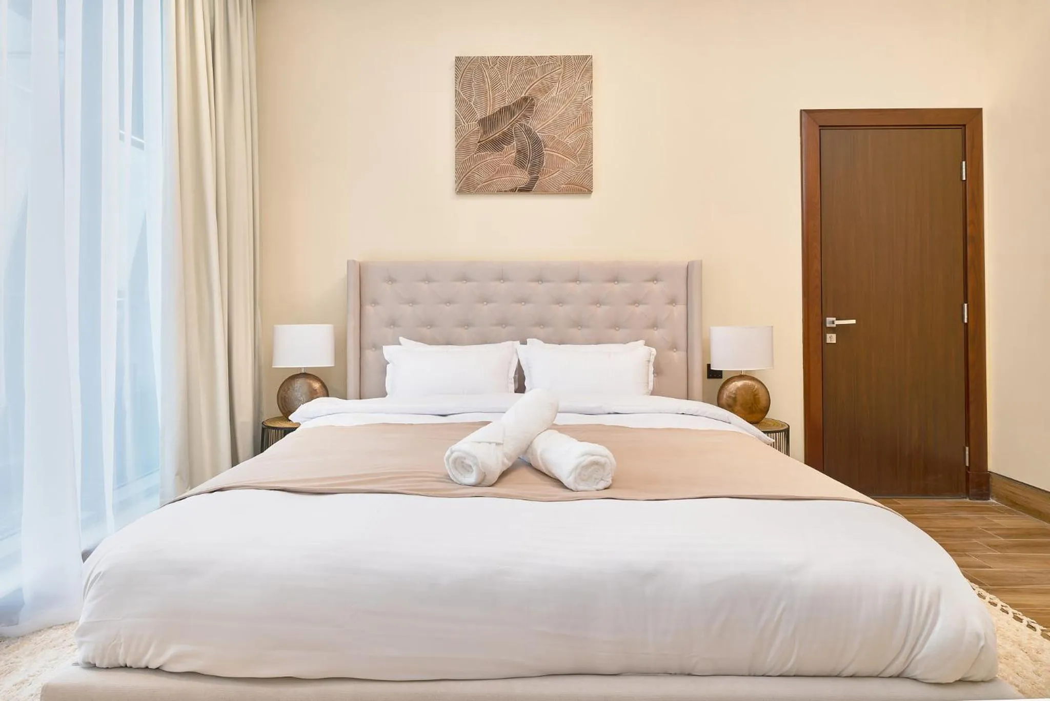 Bed in GLOBALSTAY J One Tower Apartments at Pearl of UAE