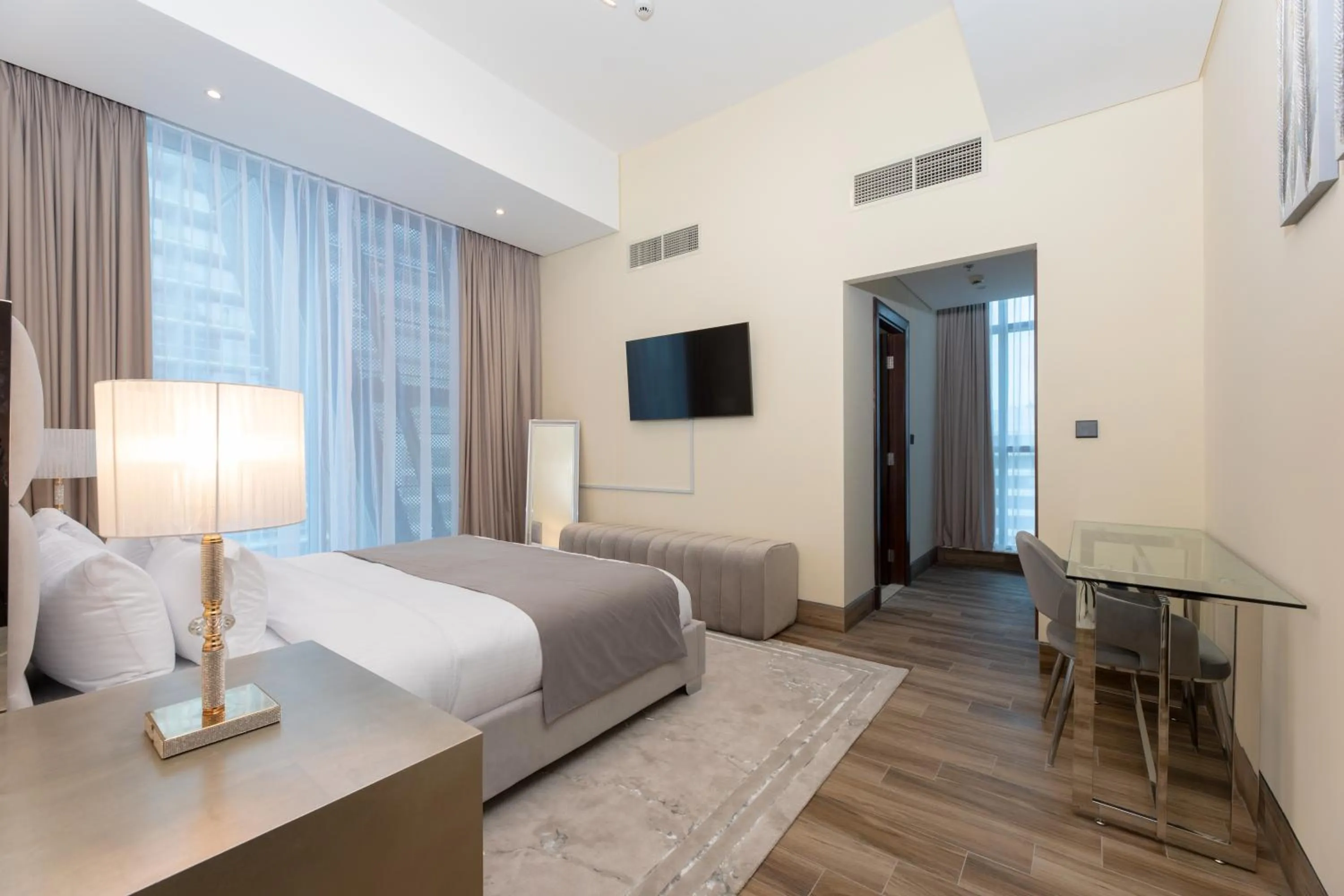 Bed in GLOBALSTAY J One Tower Apartments at Pearl of UAE