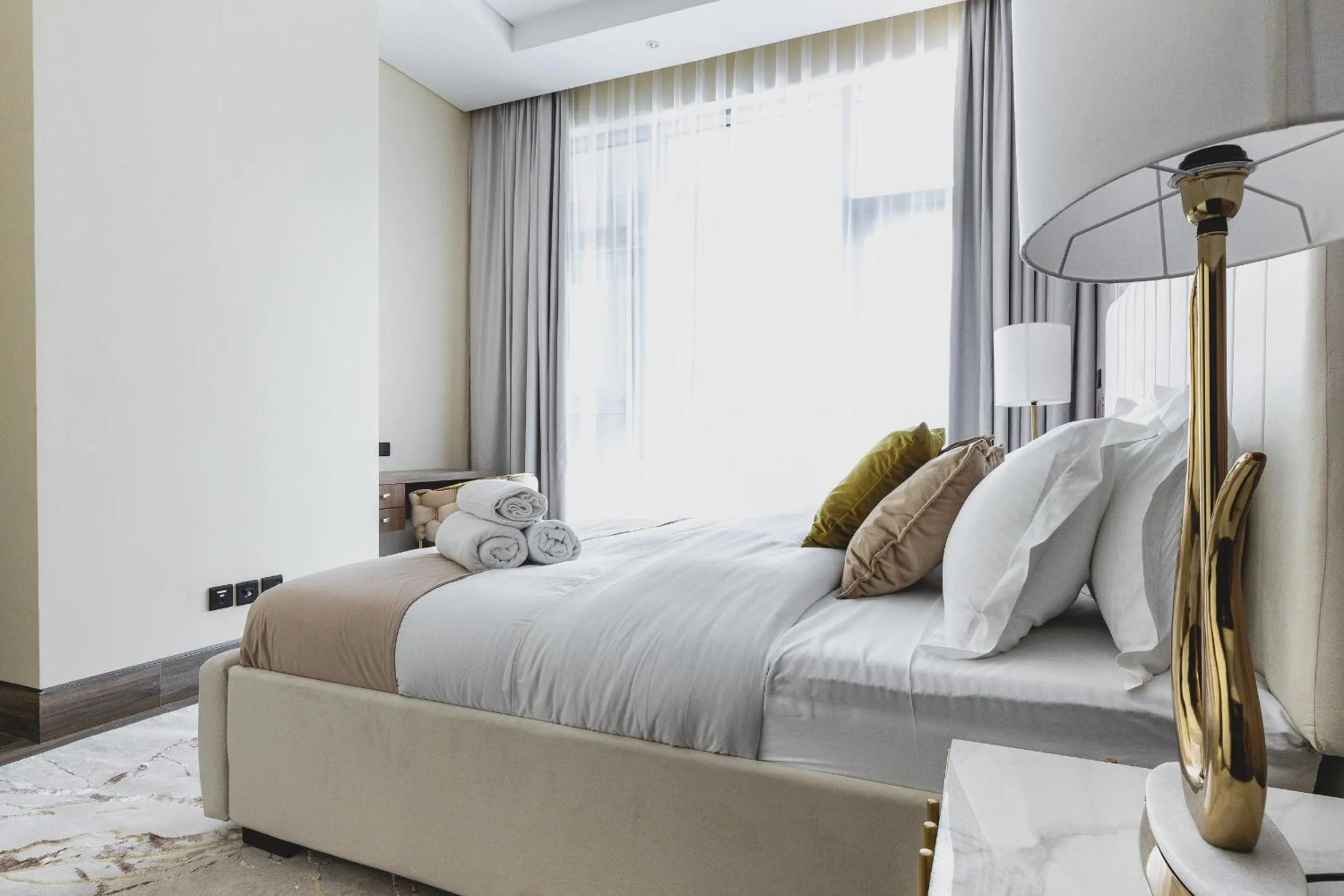 Bed in GLOBALSTAY J One Tower Apartments at Pearl of UAE