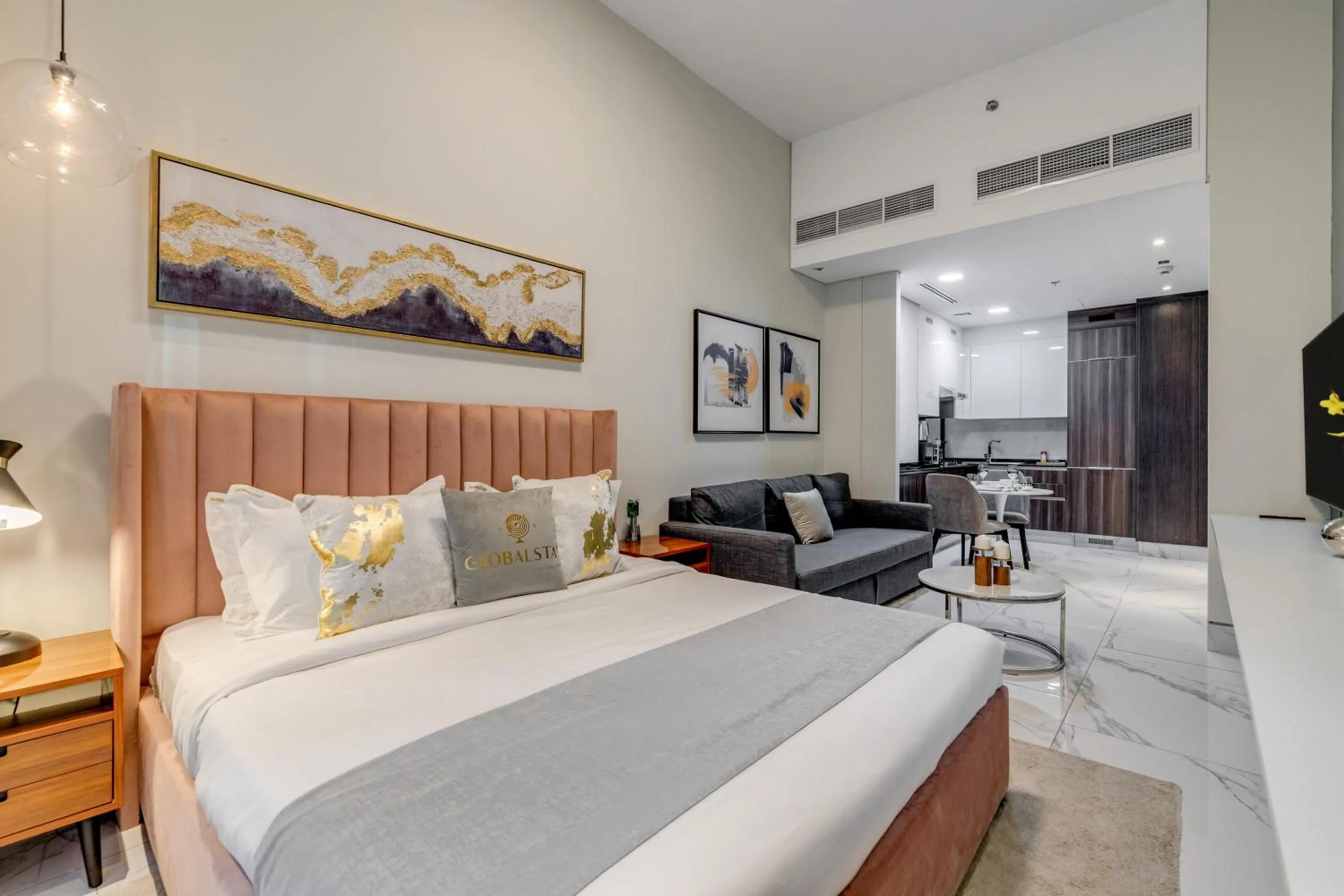 Bed in GLOBALSTAY J One Tower Apartments at Pearl of UAE