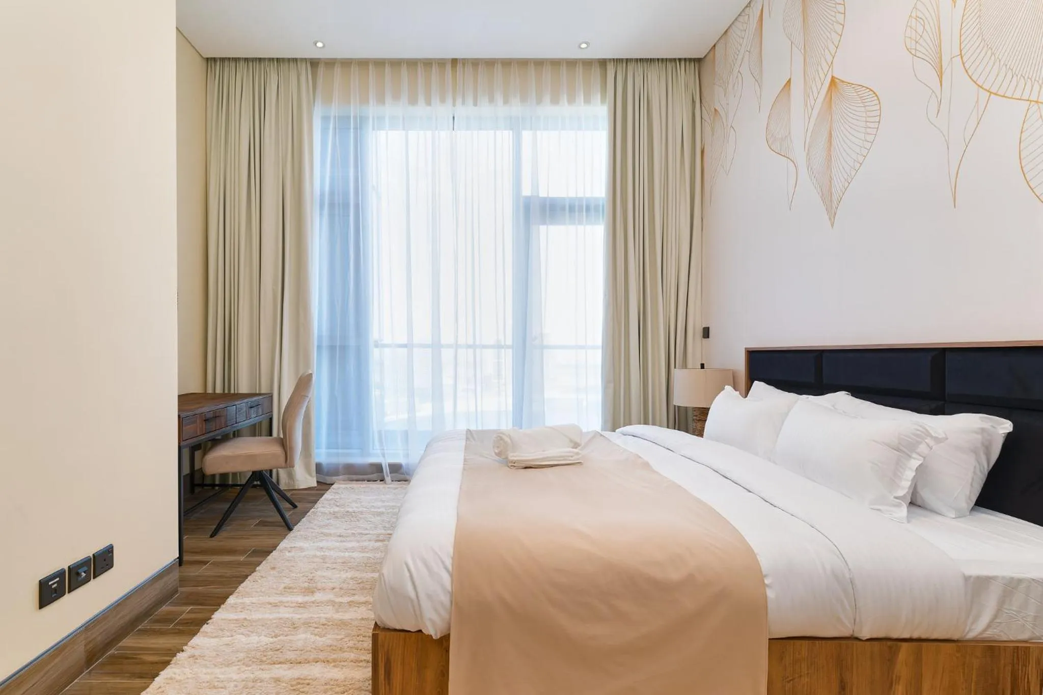 Bed in GLOBALSTAY J One Tower Apartments at Pearl of UAE