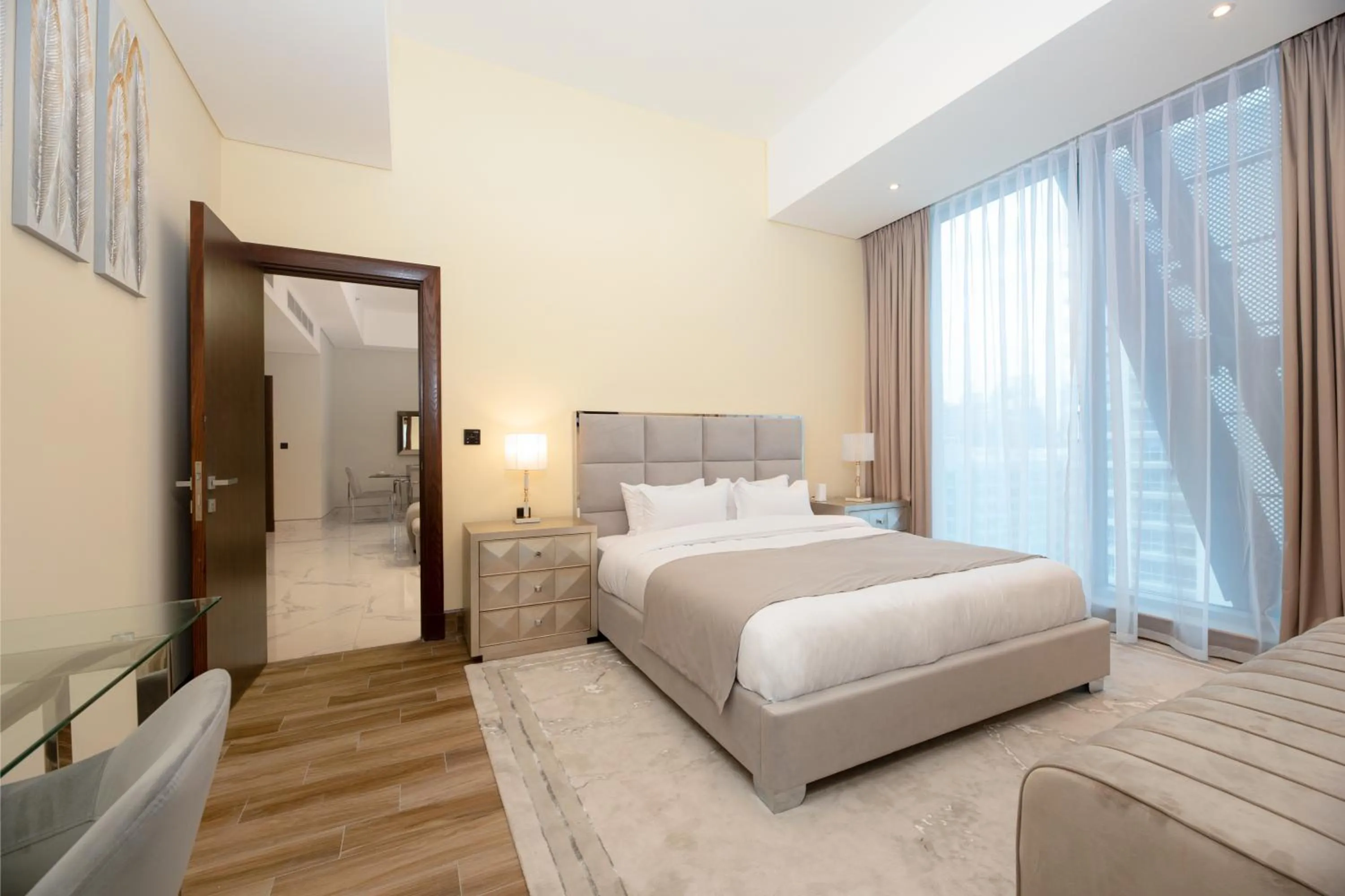 Bed in GLOBALSTAY J One Tower Apartments at Pearl of UAE