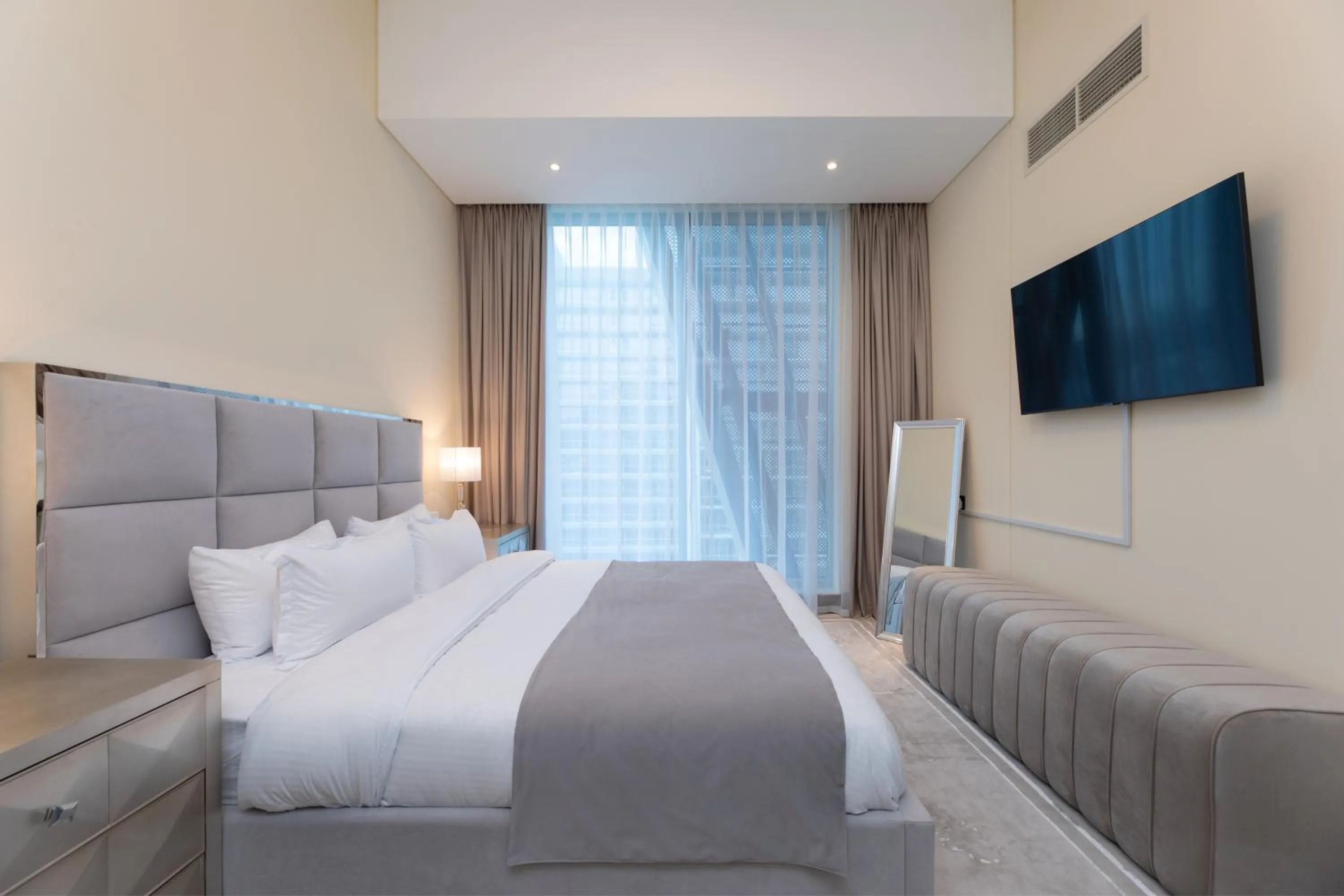 Bed in GLOBALSTAY J One Tower Apartments at Pearl of UAE