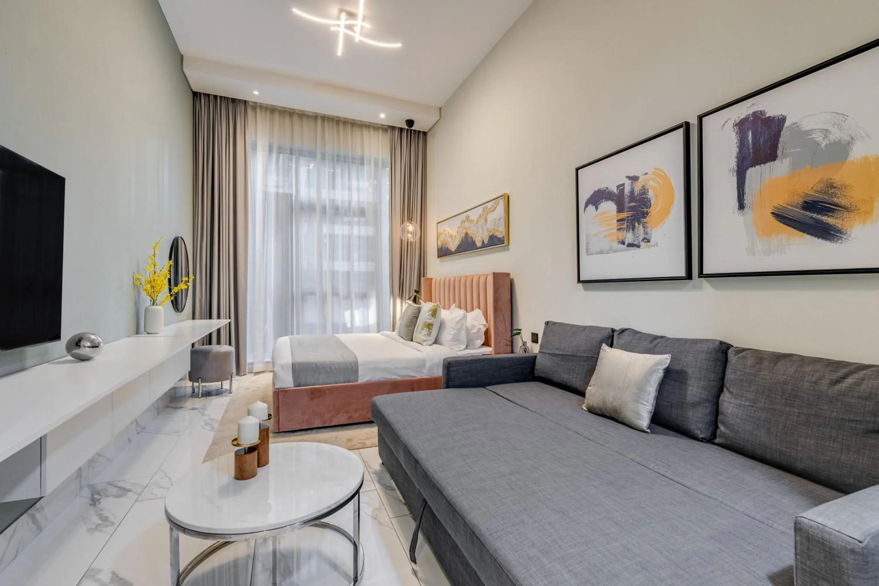 Bed in GLOBALSTAY J One Tower Apartments at Pearl of UAE