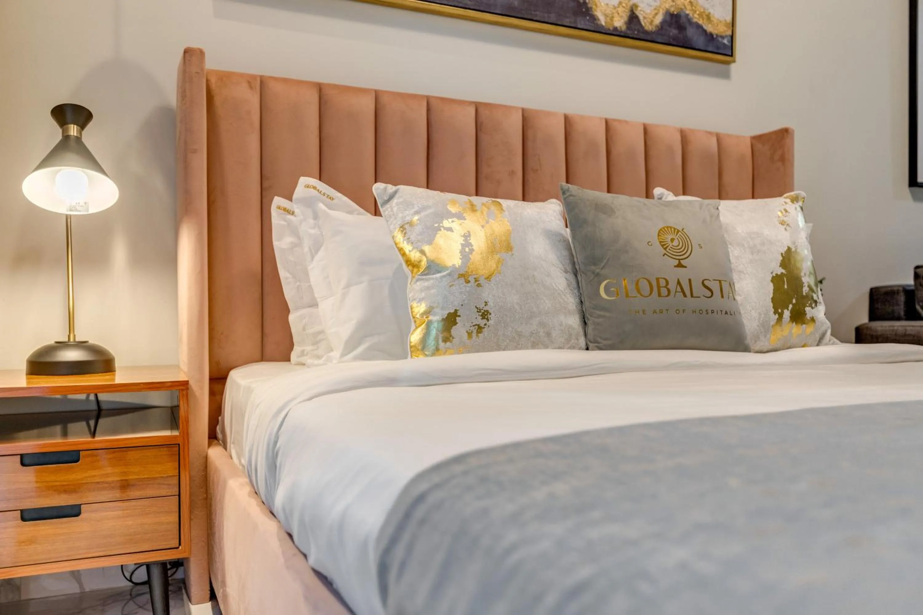 Bed in GLOBALSTAY J One Tower Apartments at Pearl of UAE