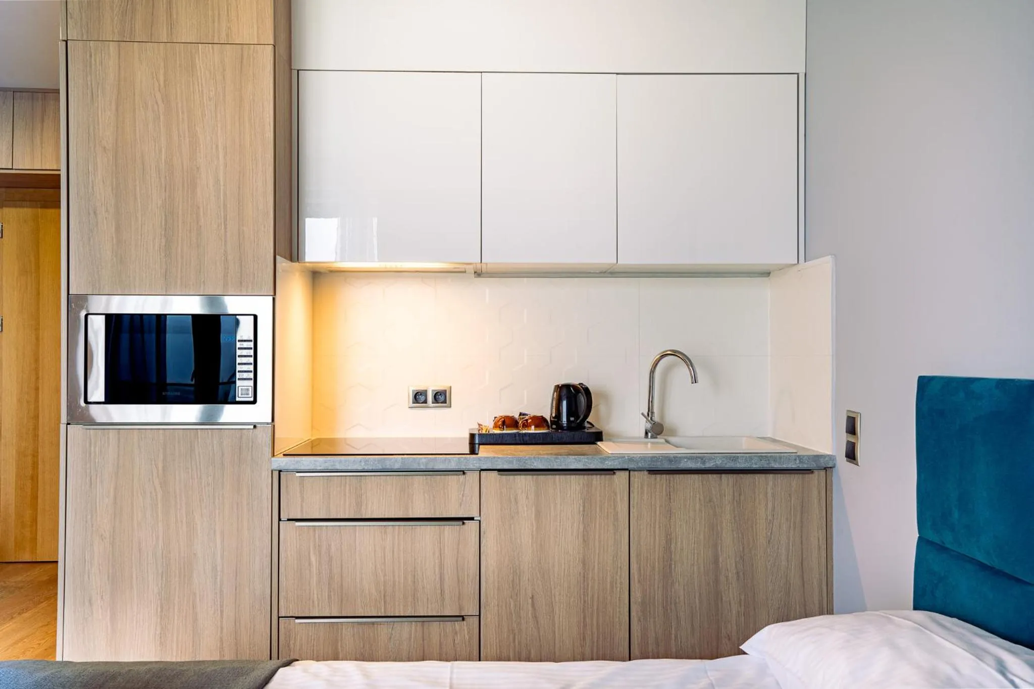 Kitchen or kitchenette, Bed in Mielenko & Spa ex Baltin Hotel