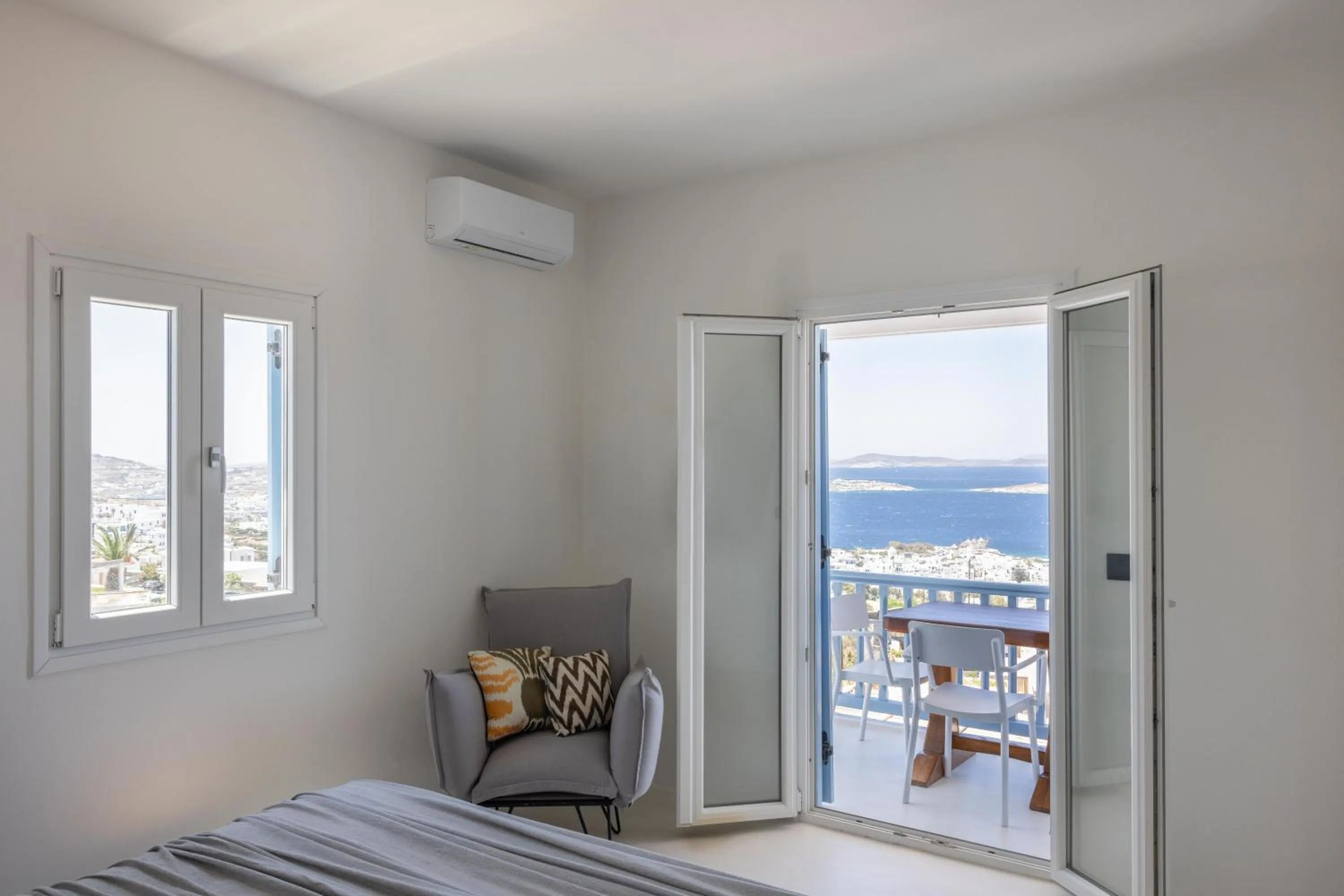 Balcony/Terrace, Bed in Boho Origin Mykonos
