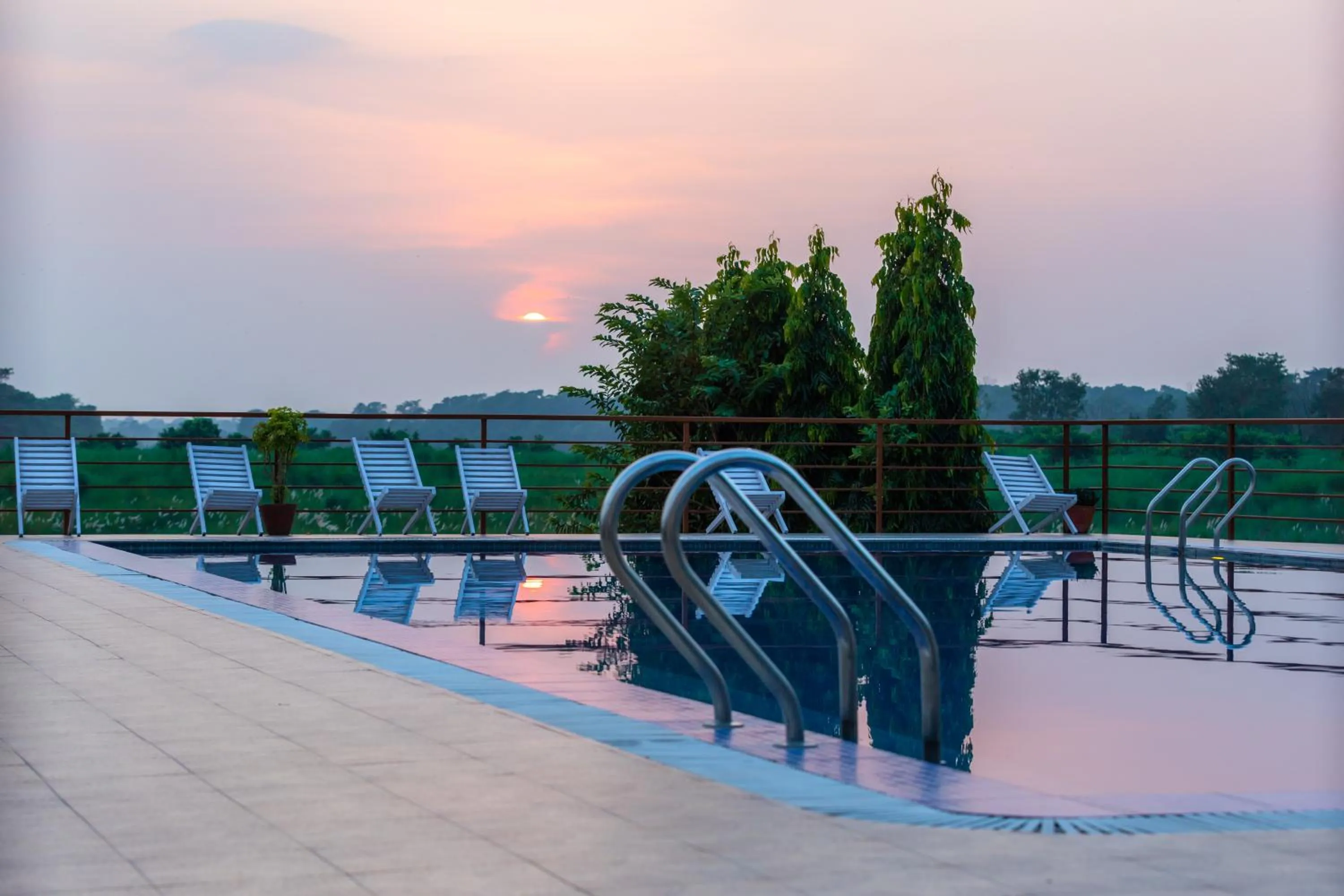 Pool view in Park Safari Resort, Chitwan National Park