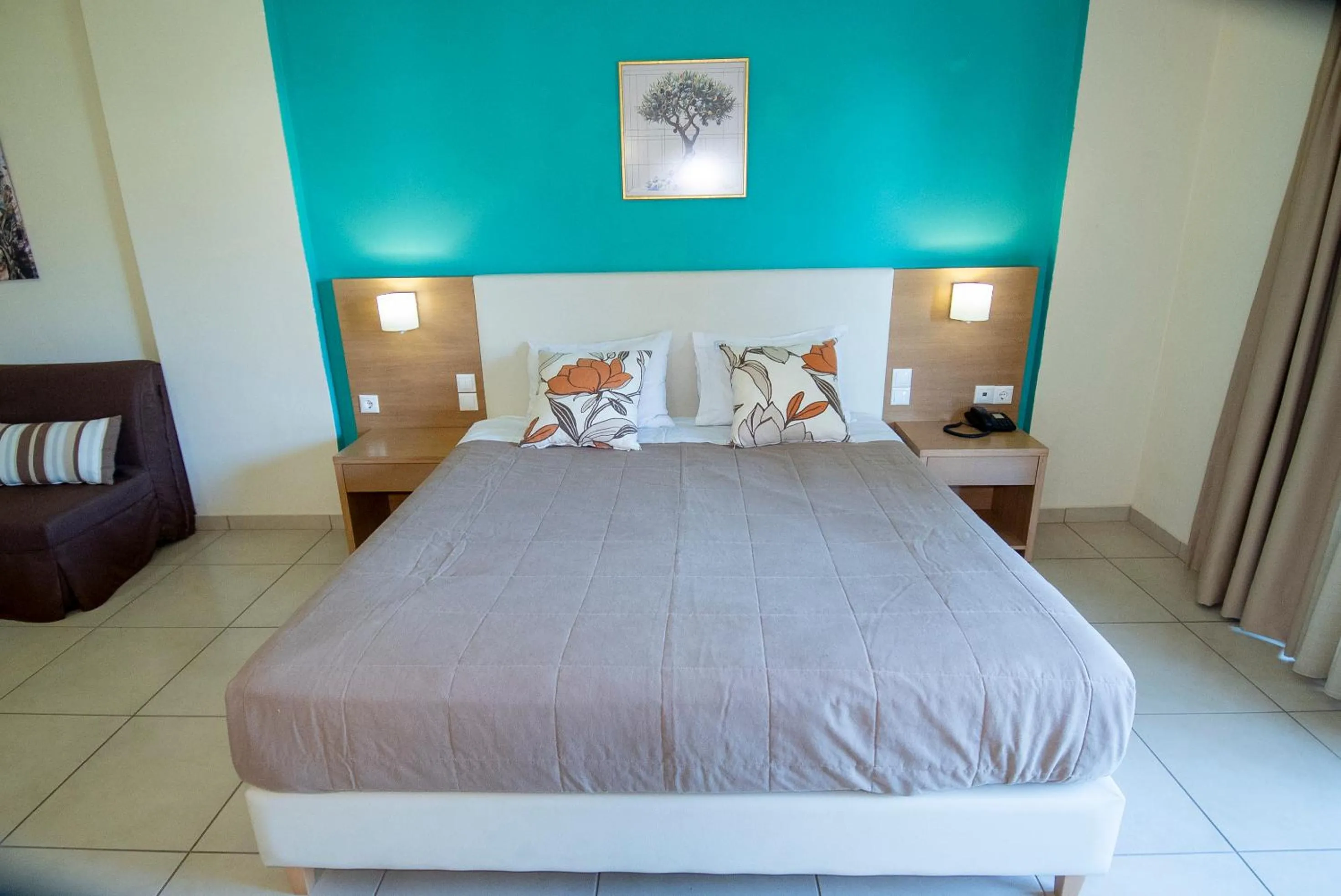 Bed in Aeolian Gaea Hotel