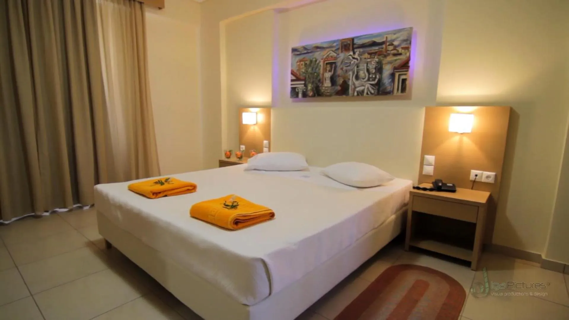 Bed in Aeolian Gaea Hotel